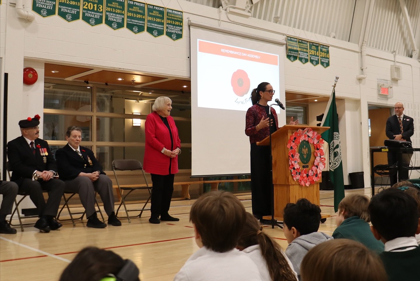 Our Remembrance Day ceremony held special meaning as we marked 25 years of remembrance at The Priory.

We were honoured to welcome The Honourable Anna Gainey, proud Priory alumna, who presented the Priory Medal of Pride to Ms. Sheila Waite for her 25