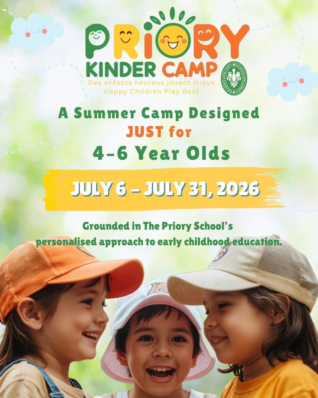 Priory Kinder Camp
A Summer Camp Designed Just for 4&ndash;6 Year Olds. At The Priory, happy
children learn best, and play best too.
👉 Register Today
🔗 priory.qc.ca/kindercamp
📅 July 6 &ndash; July 31
📍 The Priory School

Un camp d&rsquo;&eacute;