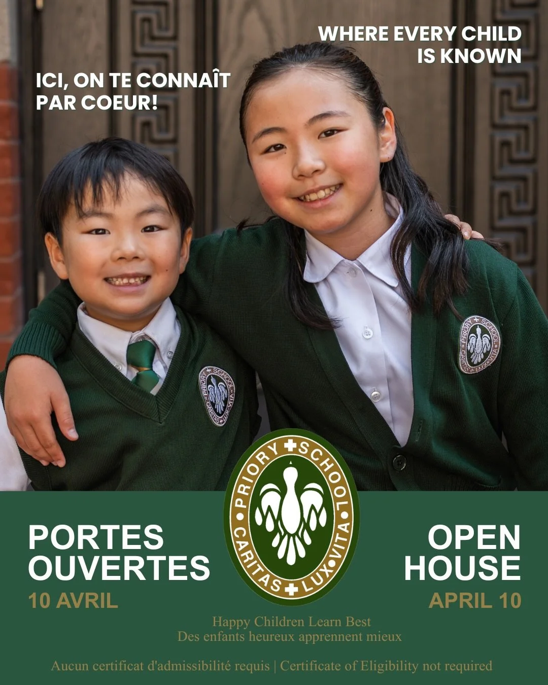 Come discover what sets us apart.

Join us for our Open House
Friday, April 10, 2026
8:30&ndash;11:00 a.m.

Register today: 
priory.qc.ca

Venez d&eacute;couvrir ce qui nous distingue.

Joignez-vous &agrave; nous pour nos portes ouvertes
Vendredi 10 