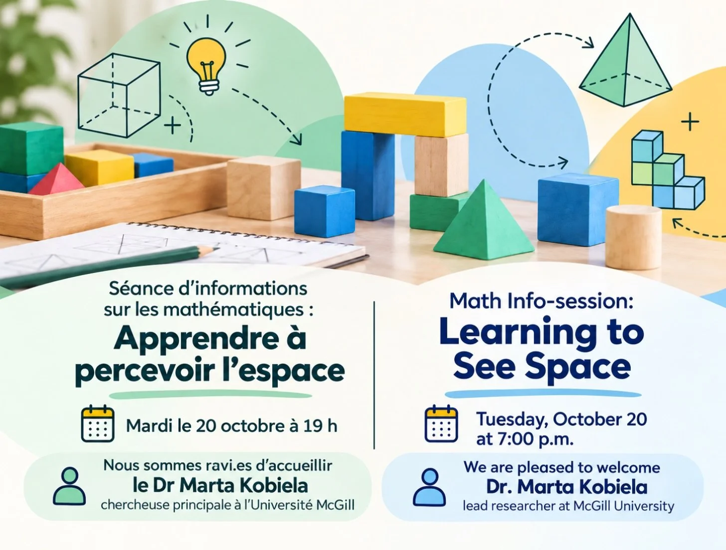 Priory families in Cycles 1 and 2 are invited to join us for an information session on The Priory&rsquo;s spatial reasoning research partnership, now in its second year. Ms. Bouchard, our Director of Pedagogy, will share what spatial reasoning is, wh