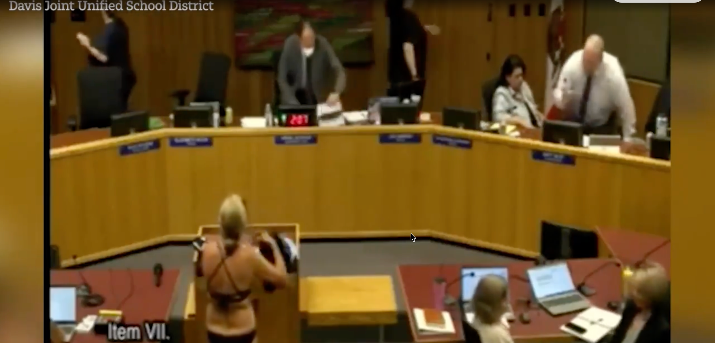 Davis, CA Mom Strips in Front of School Board
