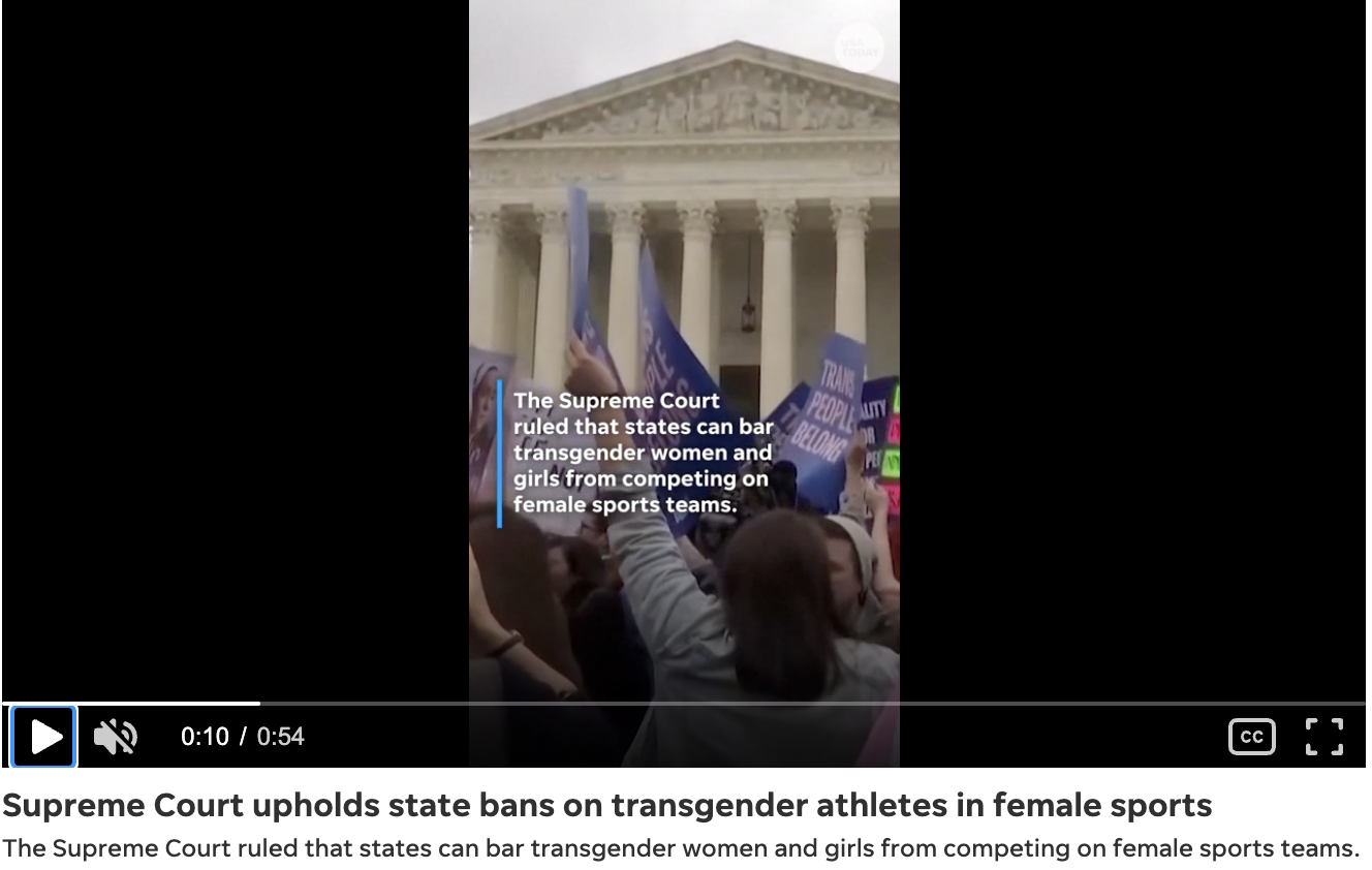 The Supreme Court upholds 2025 law banning transgender athletes