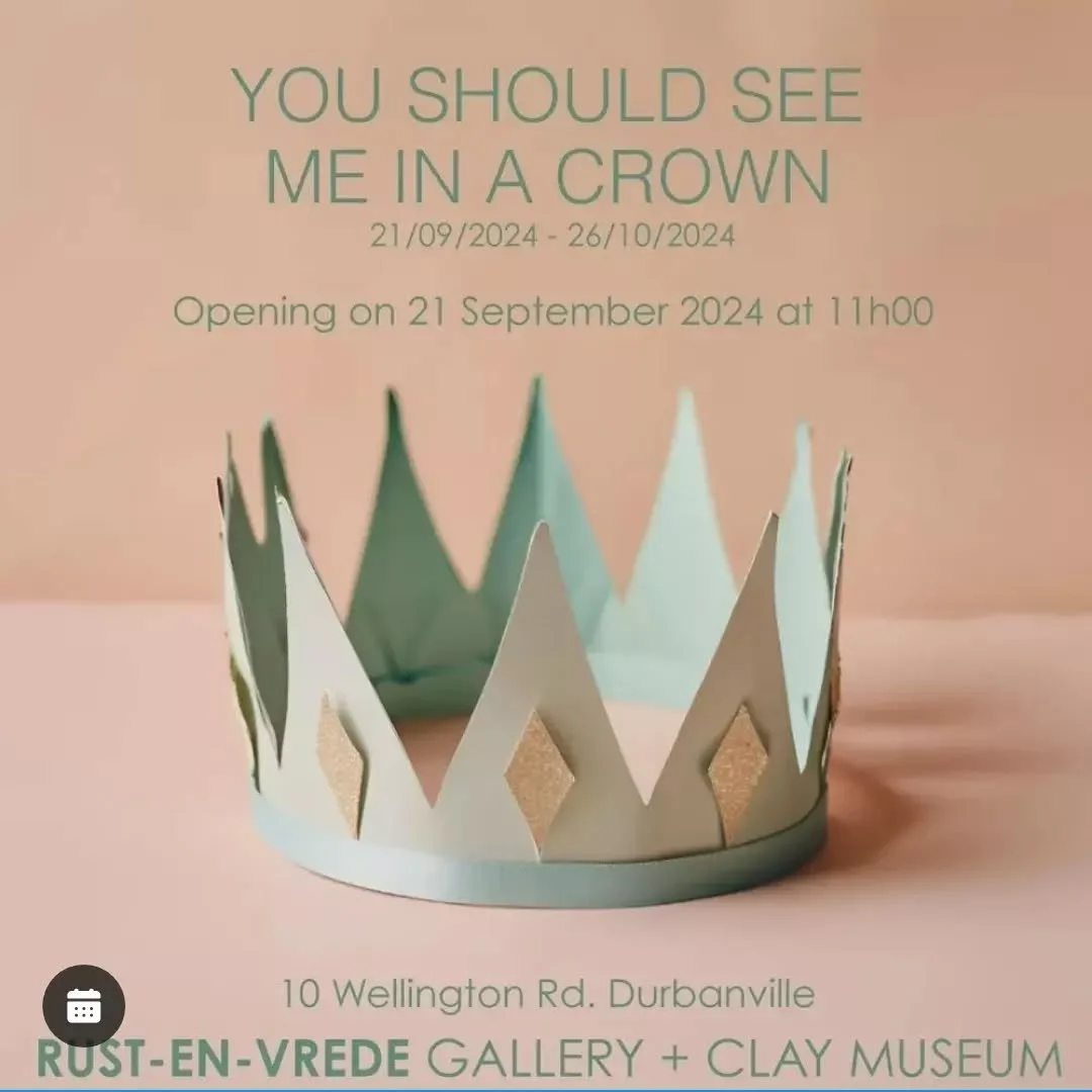This Saturday 21 September is the opening of the group exhibition titled &quot;You should see me in a crown&quot; @rust_en_vredegallery

Come join us at 11am!

This exhibition presents the perfect opportunity to dust off your flower crown, tiara or p