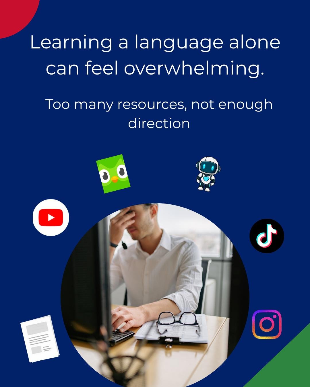 Free apps, videos, AI and websites can be great to complement your learning, but on their own, the process can be slow, inconsistent and therefore not great for your confidence. 
Our classes give you a clear path, expert feedback, and support so your