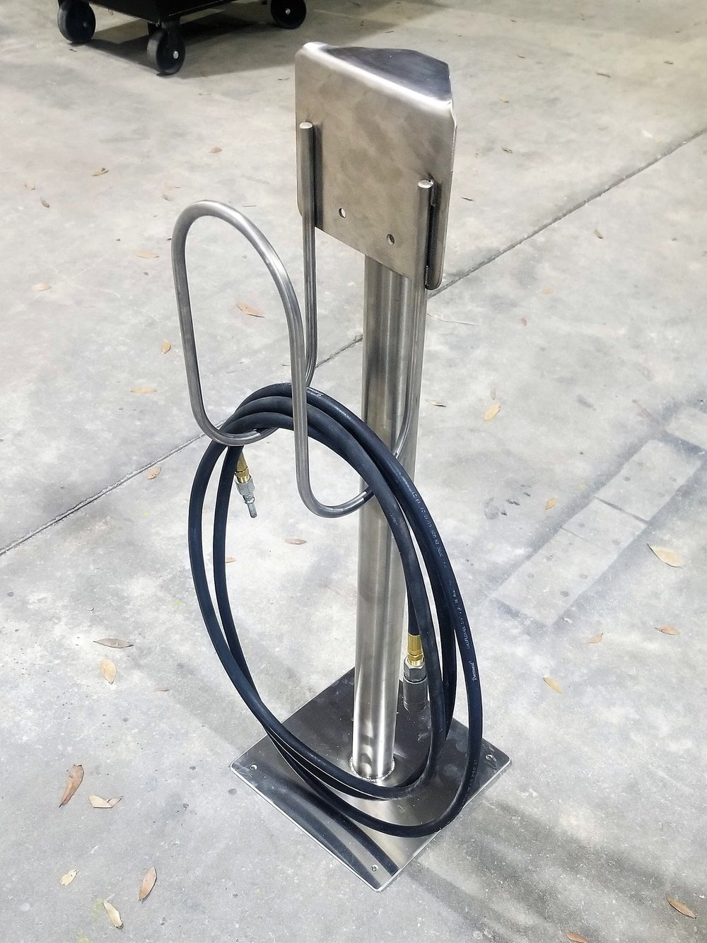 Floor Mounted Stainless Steel Hose Hanger — Central Sheet Metal and Steel