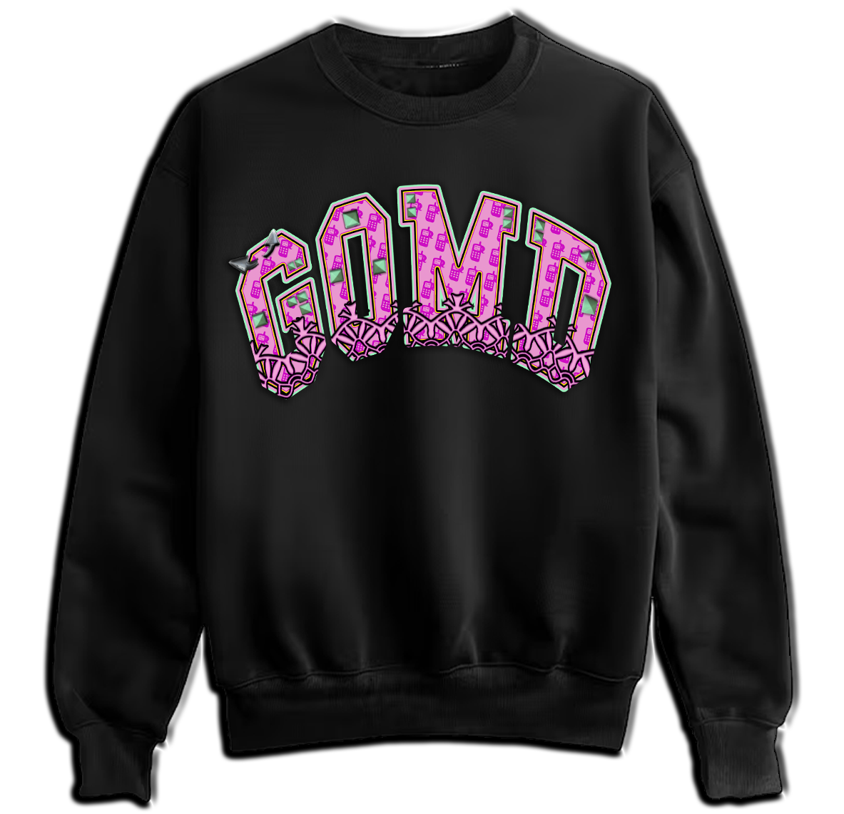 black crewneck pink.png