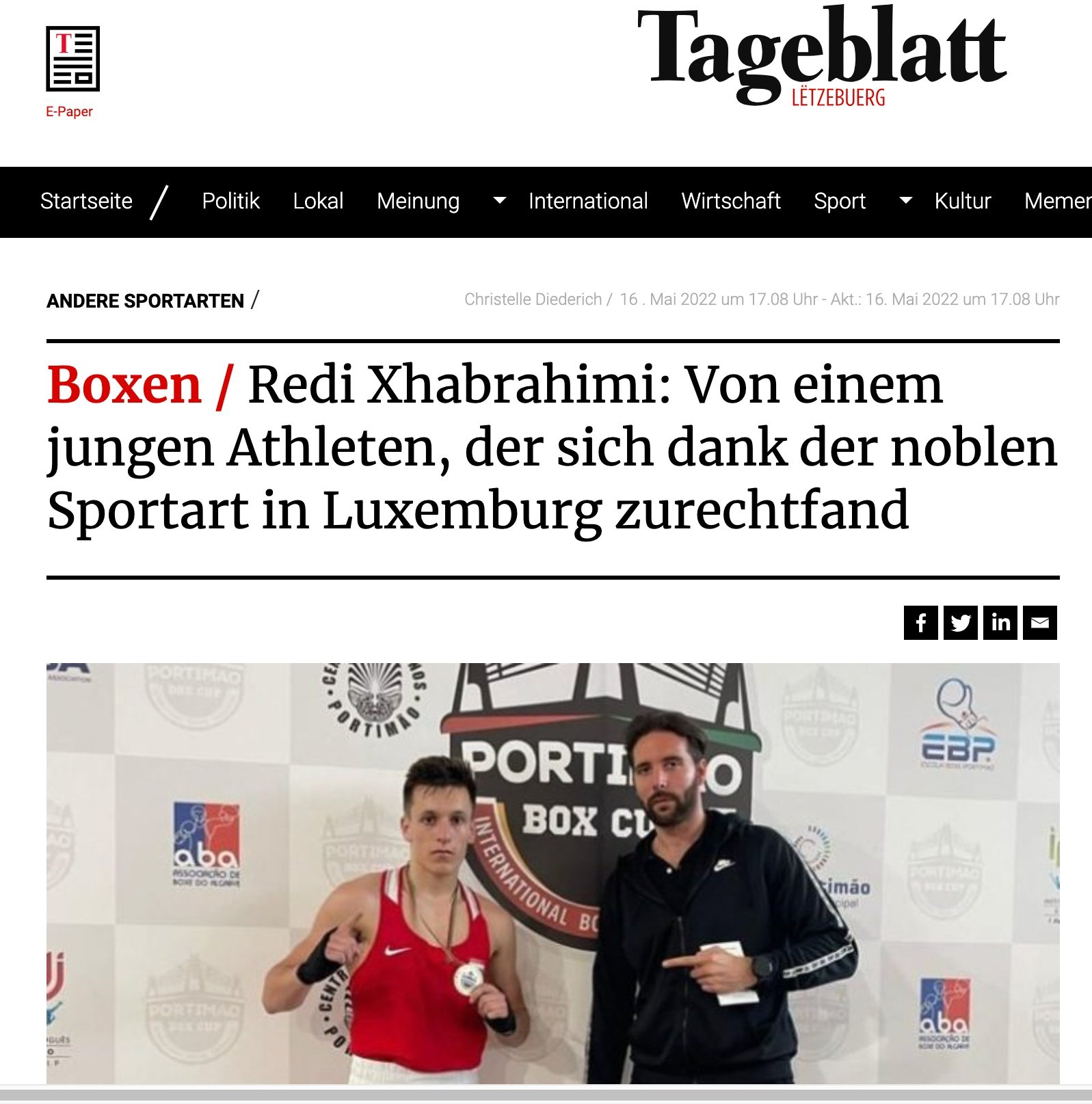 Redi Xhabrahimi remporte la médaille de l’or pour l’Alpha Boxing Club