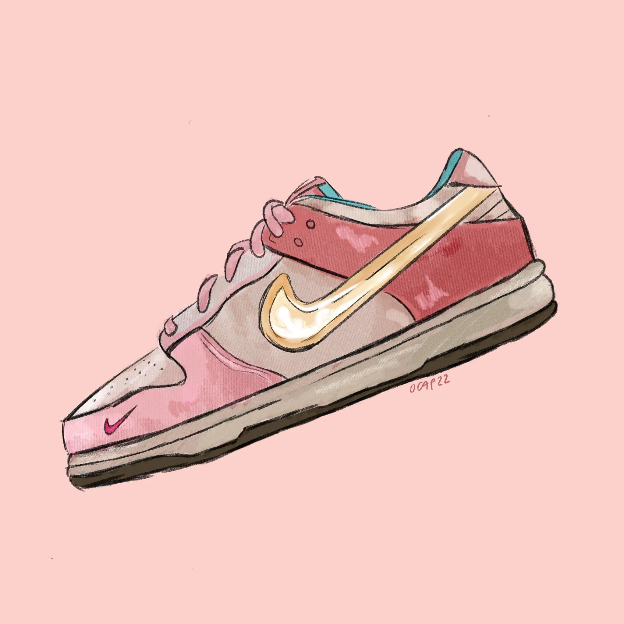 Nike SB dunk Strawberry Milk digital illustration