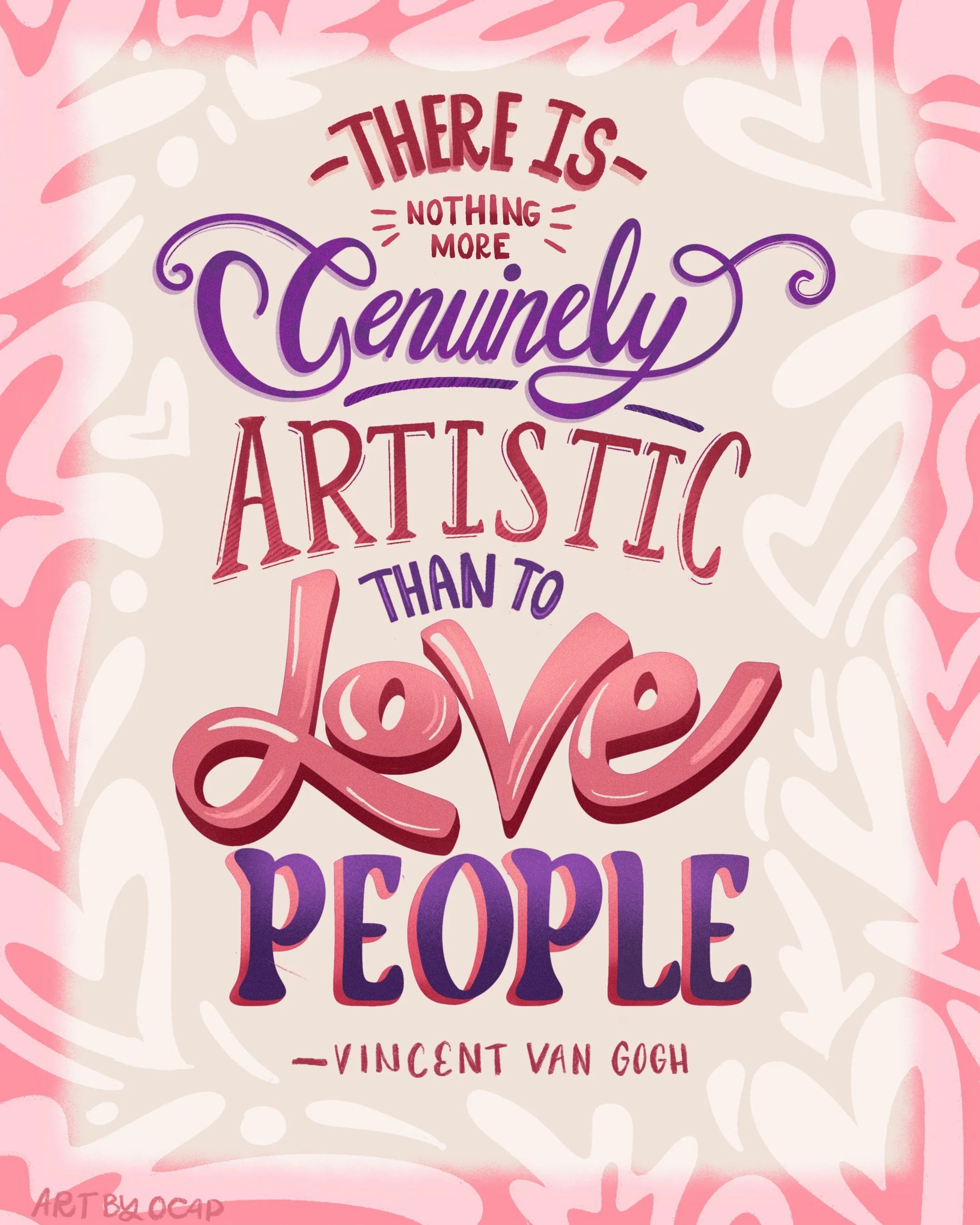Hand-lettered Van Gogh quote, 2024