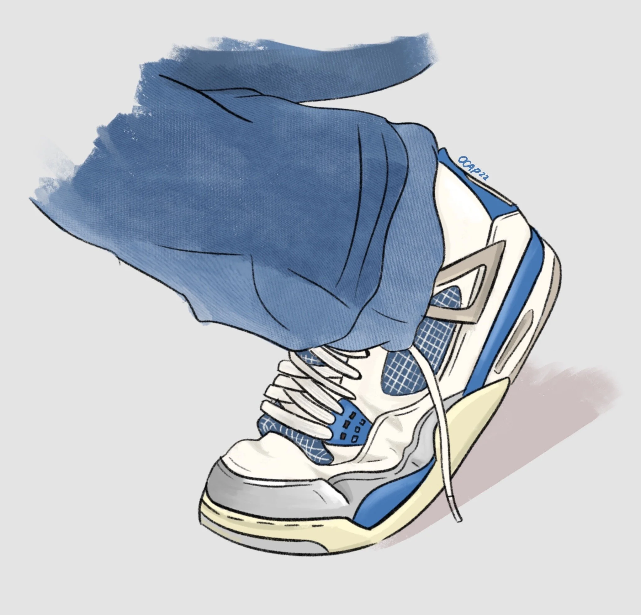 Jordan 4 shoe digital illustration