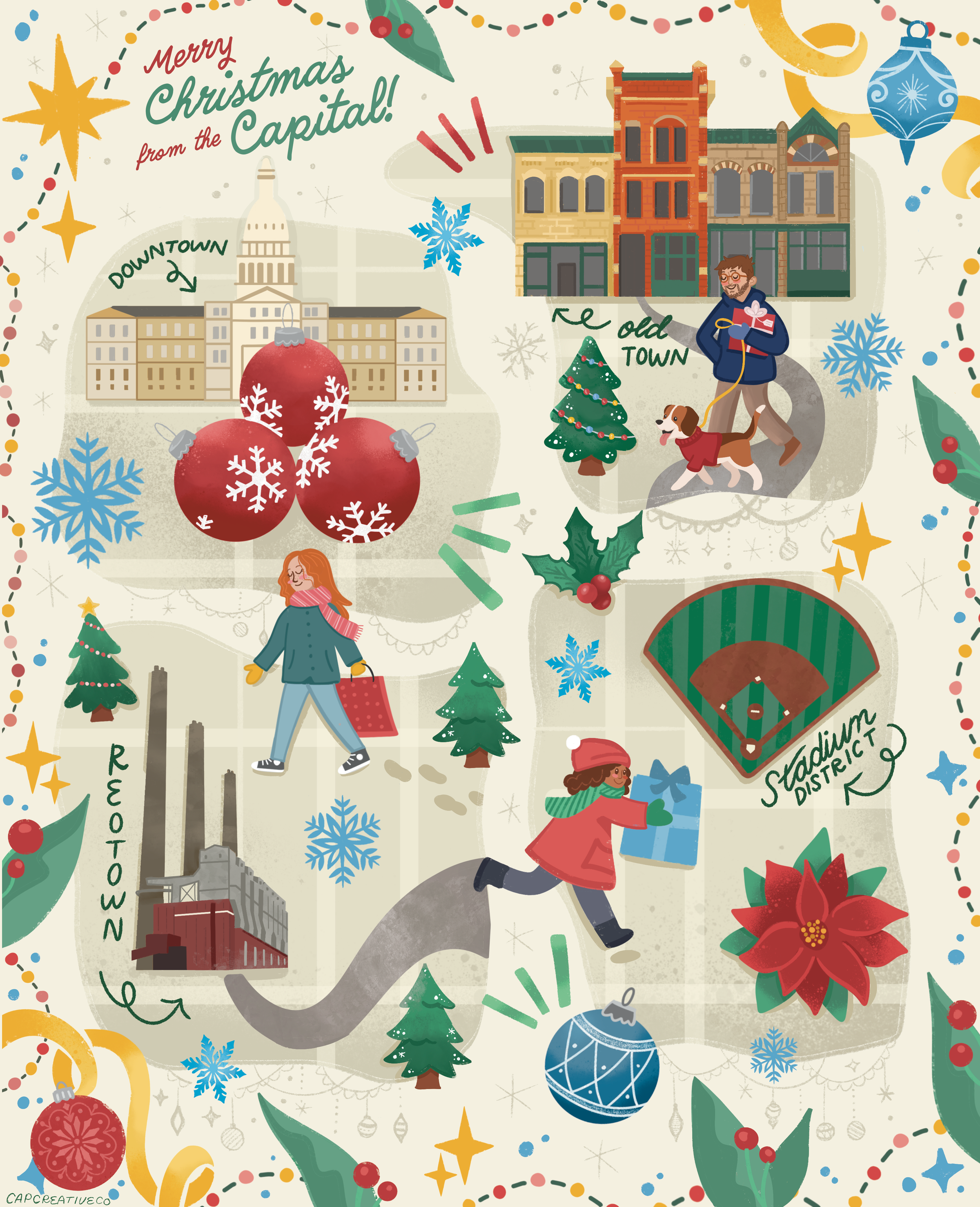 Christmas in the Capital Digital Illustration
