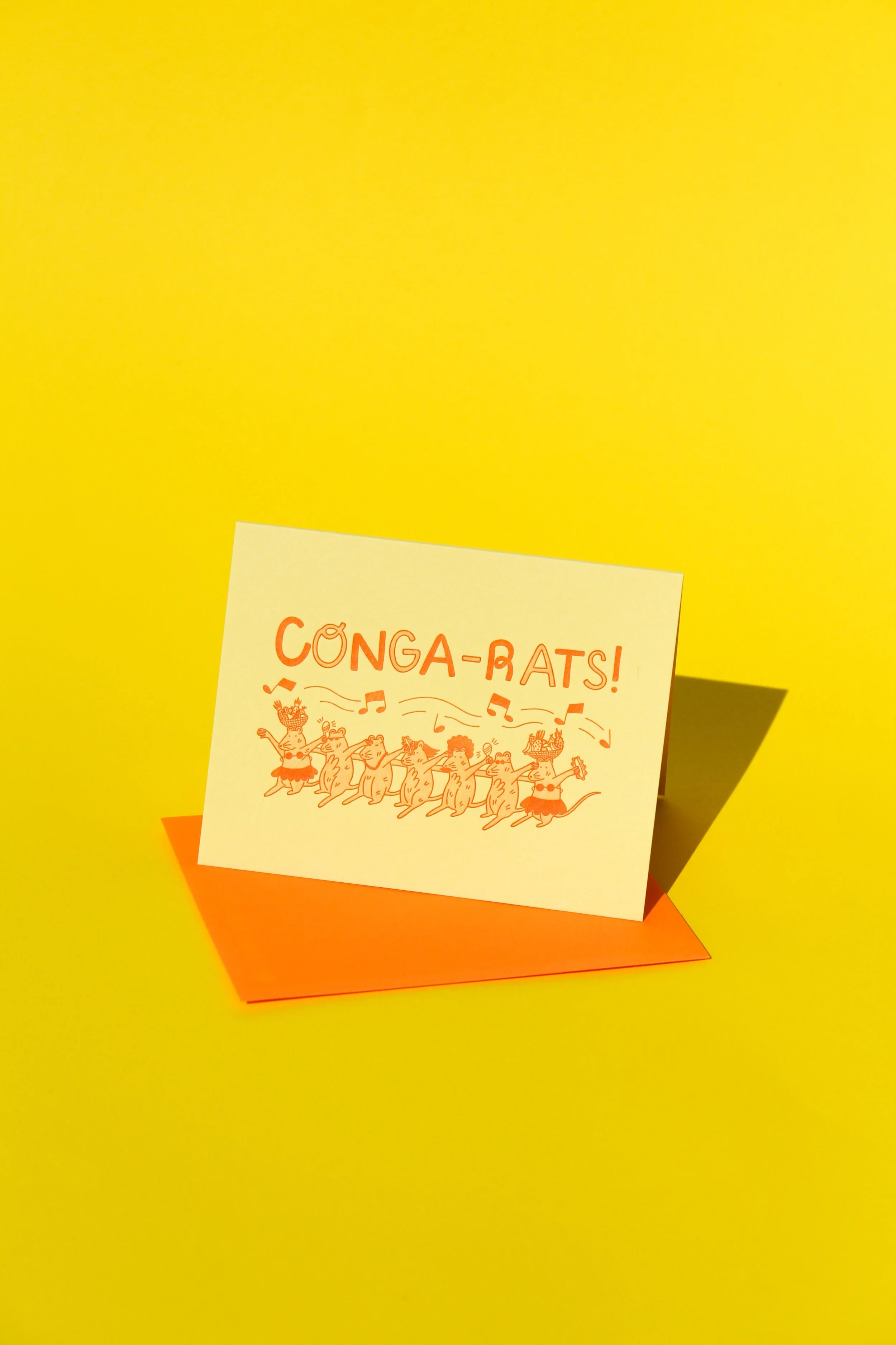 Conga-Rats! Letterpress Greeting Card
