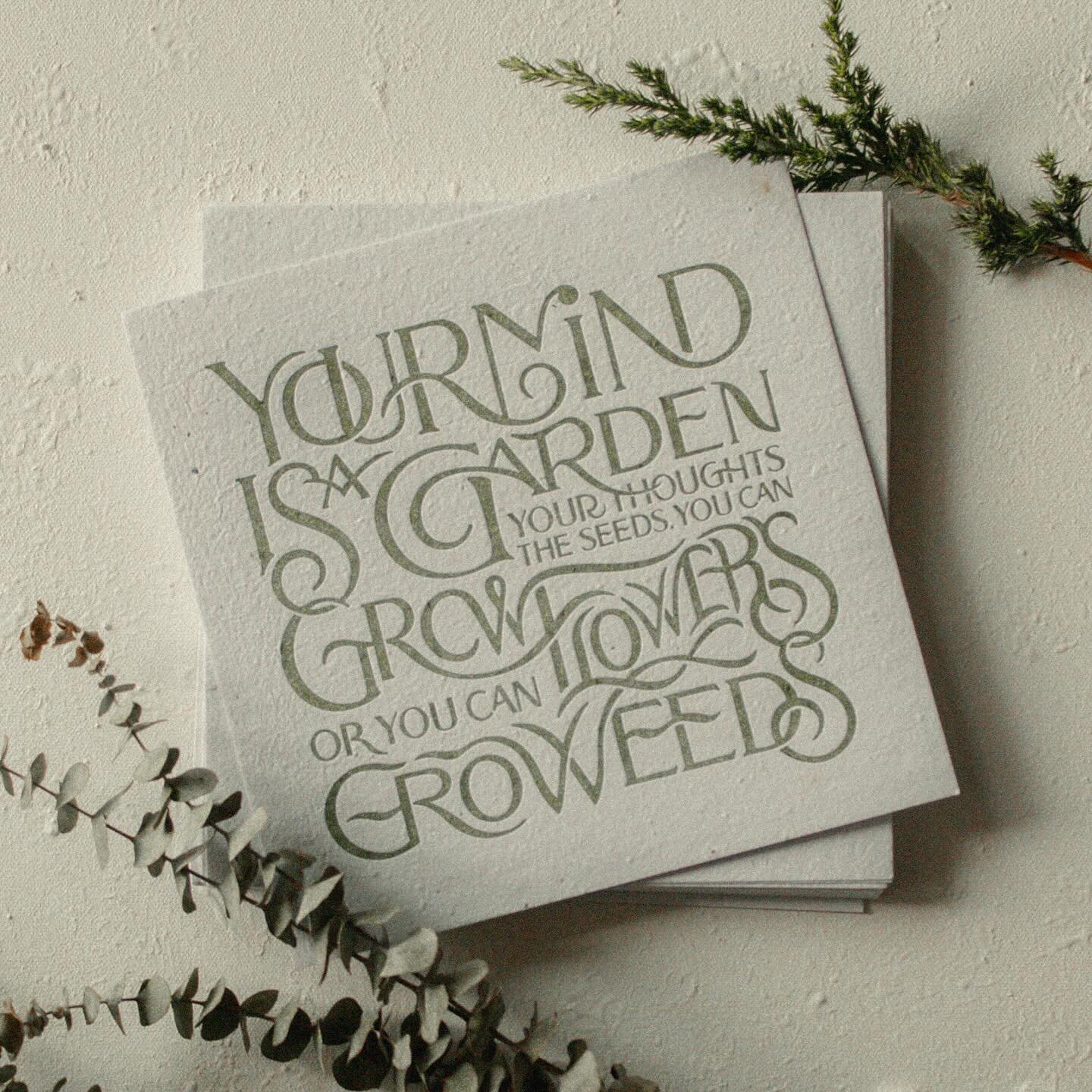 &ldquo;Your mind is a garden, your thoughts the seeds. You can grow flowers or you can grow weeds.&rdquo;

Our clients have the most creative ideas!

Check out this Plantable Print we helped @jessetaylorcreative create! Letterpress printed on handmad