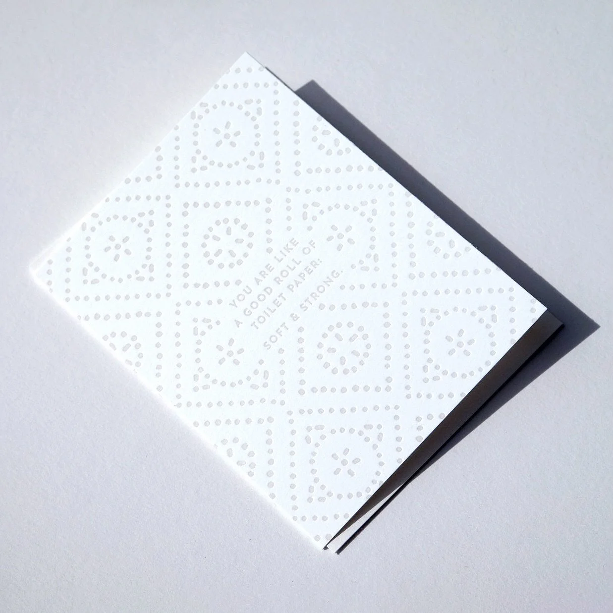🧻 Soft &amp; Strong Cards are available now on the site! 🧻 

Printed in pale gray ink to match the look of the product we all know, on bright white paper. It&rsquo;s sweet, it&rsquo;s funny, it&rsquo;s a great card!

Tag someone who is soft and str