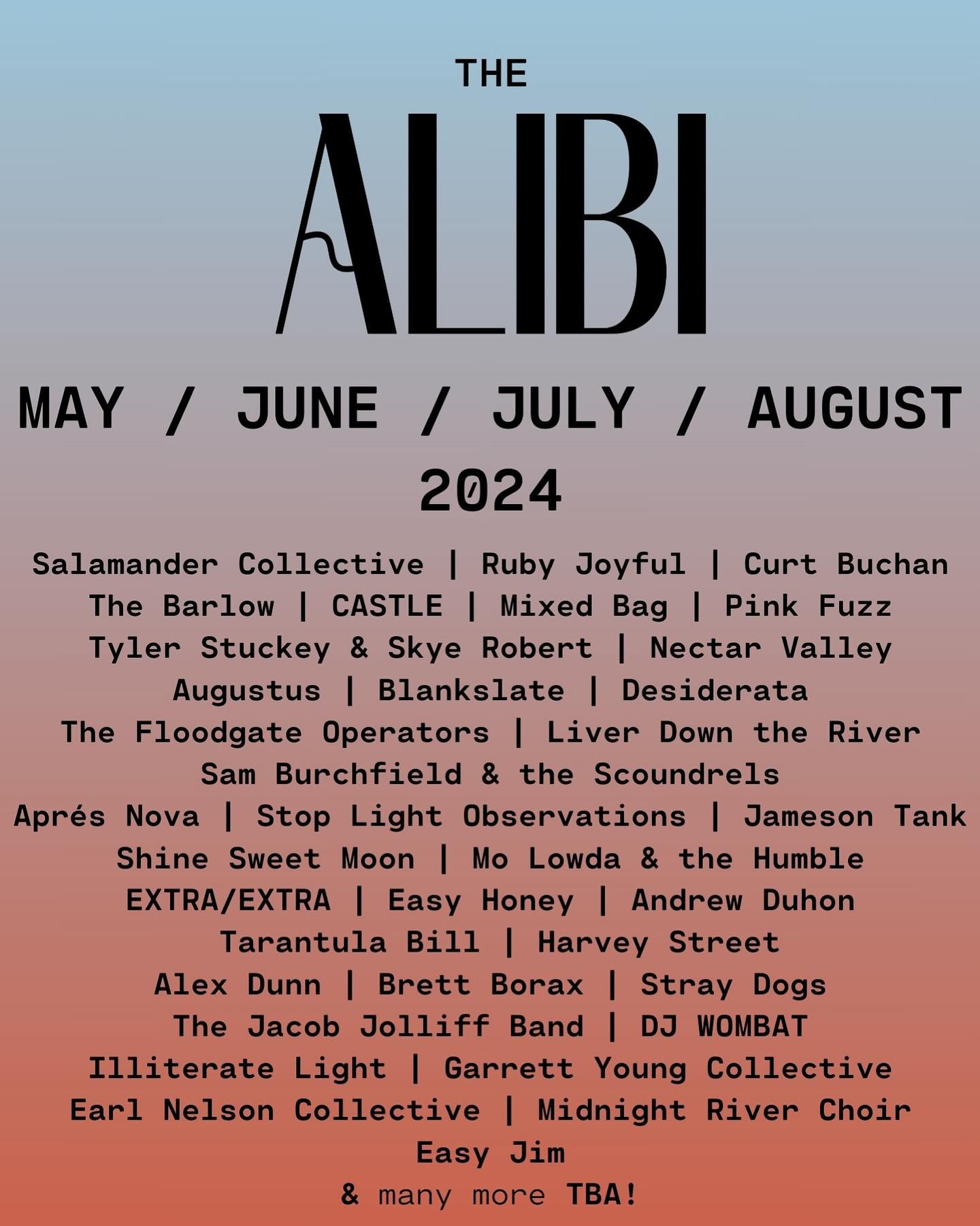 @alibi_telluride SUMMER LINEUP IS HERE ☀️🕶️

Who&rsquo;s ready?!?
