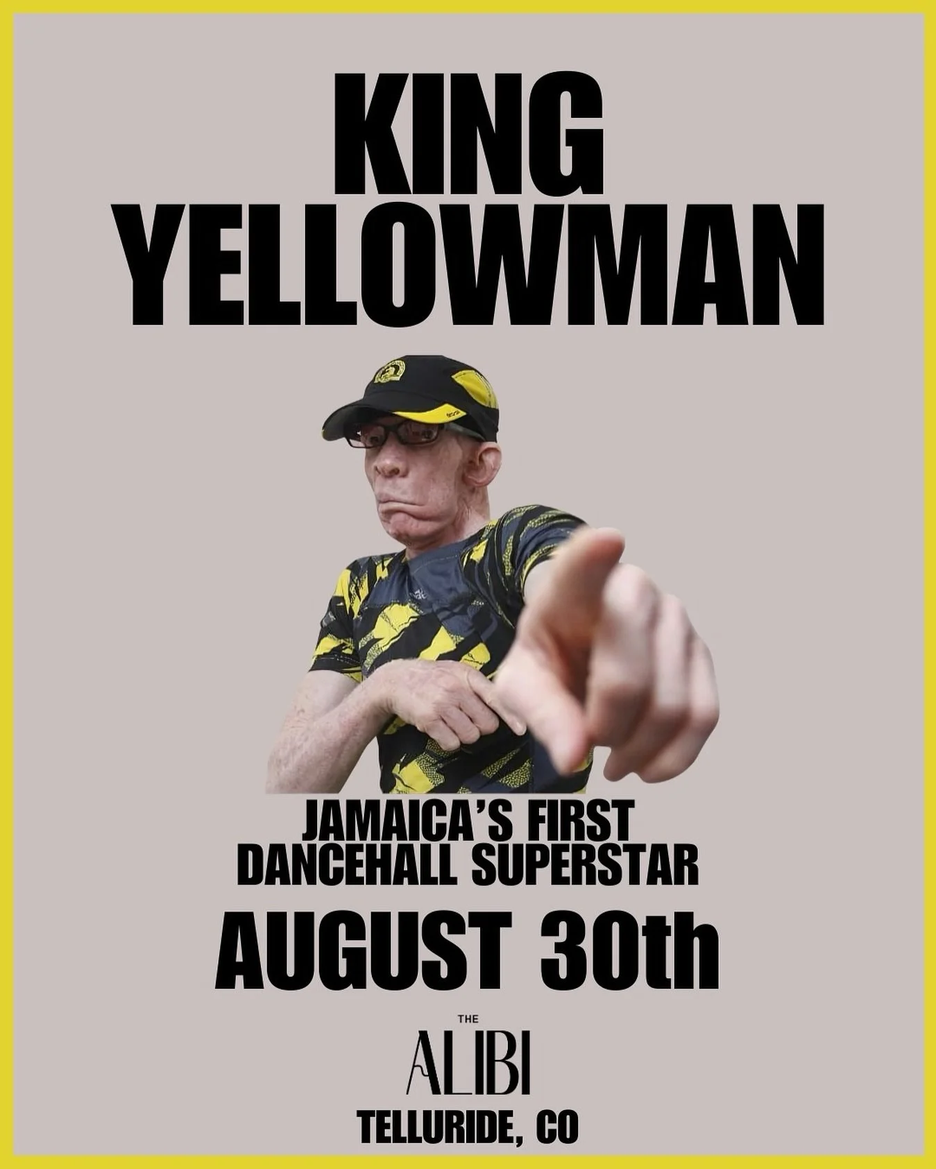 Don&rsquo;t miss the legendary King Yellowman this Saturday at Alibi! 

8 PM Doors | 9 PM Show

Grab your tickets at the link in our bio!

Known as the King of the Dancehall, he ushered in a new era of Reggae after Bob Marley&rsquo;s passing. In the 