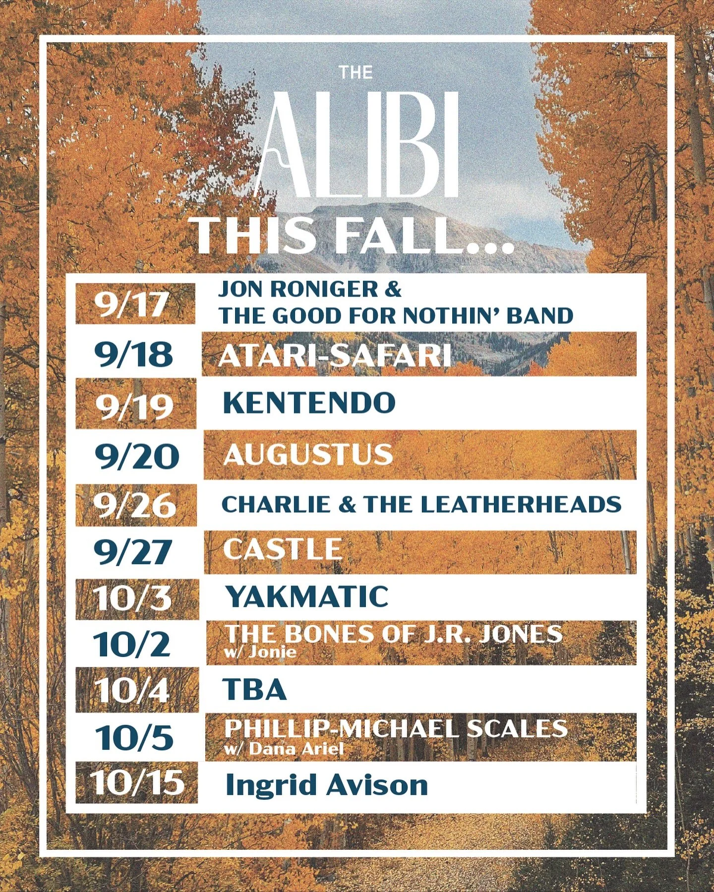 It&rsquo;s not off-season yet! We&rsquo;ve got an epic run of fall shows for you, Telluride. 

Head to the link in our bio to grab tickets!