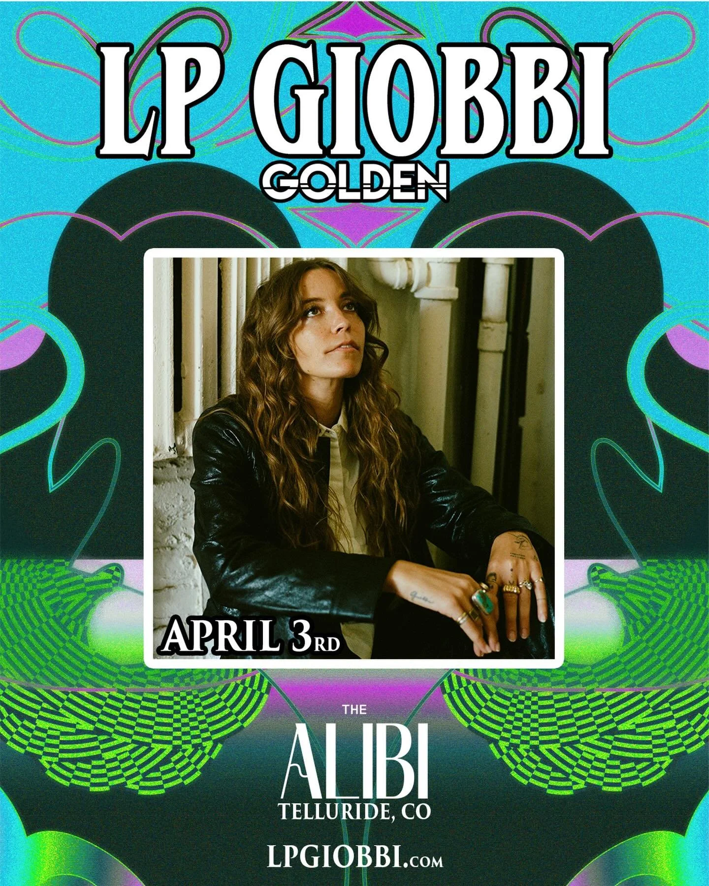 @lpgiobbi - Live at the Alibi April 3rd, 2026 w/ @alexgoldenbeats 

Come celebrate the end of ski season with LP Giobbi. Such an honor to welcome back one of our favorite people and artists to Telluride. Tickets go on sale Monday 3/2/26 10AM MT. 

$1
