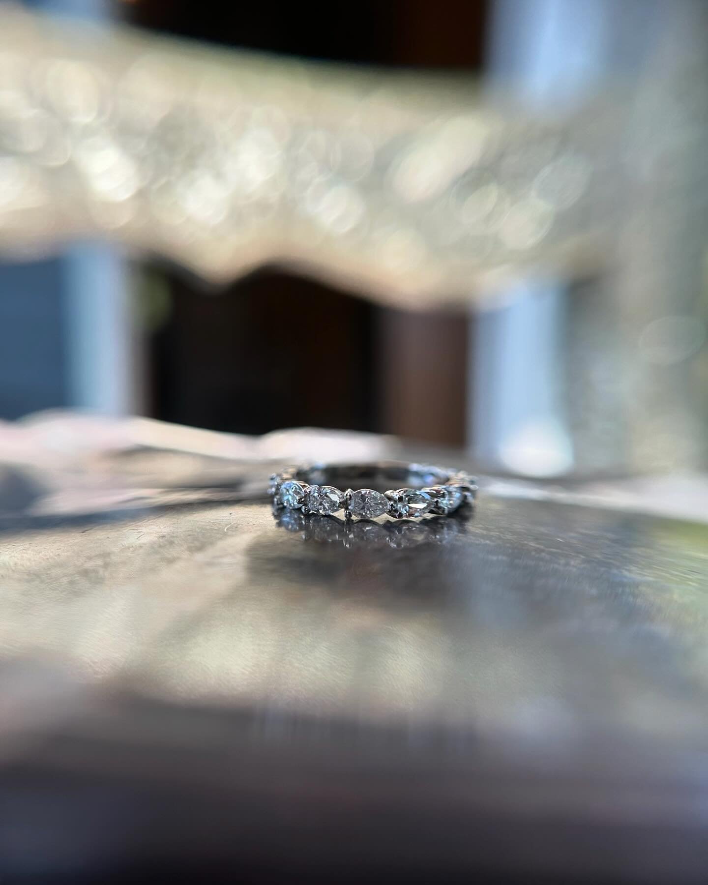 Who says your wedding band has to be boring! Add a unique touch by setting your favorite fancy shaped stone east to west! Natural pear diamonds set in 14k white gold. 
.
.
.
.
.
.
#giadorfinejewelry &nbsp;#nashvillejeweler #nashvillefashion #shoploca