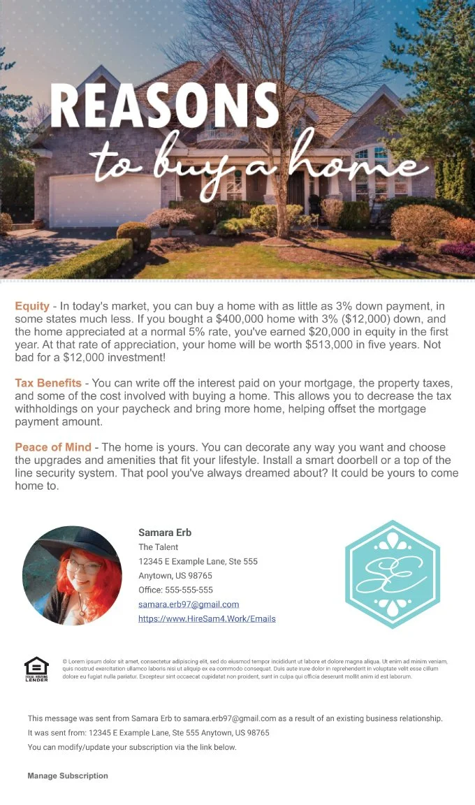 Reasons to buy a home