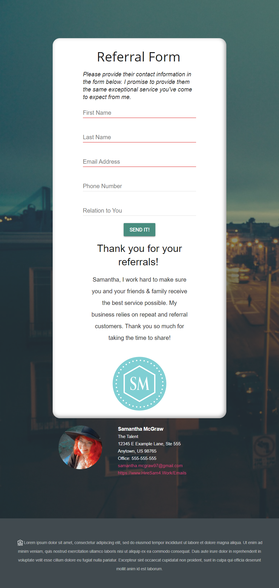 Mobile Responsive Version of Landing Page