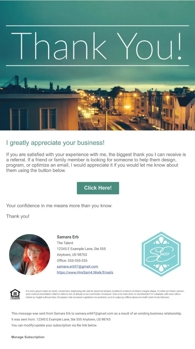 Thank You - Referral