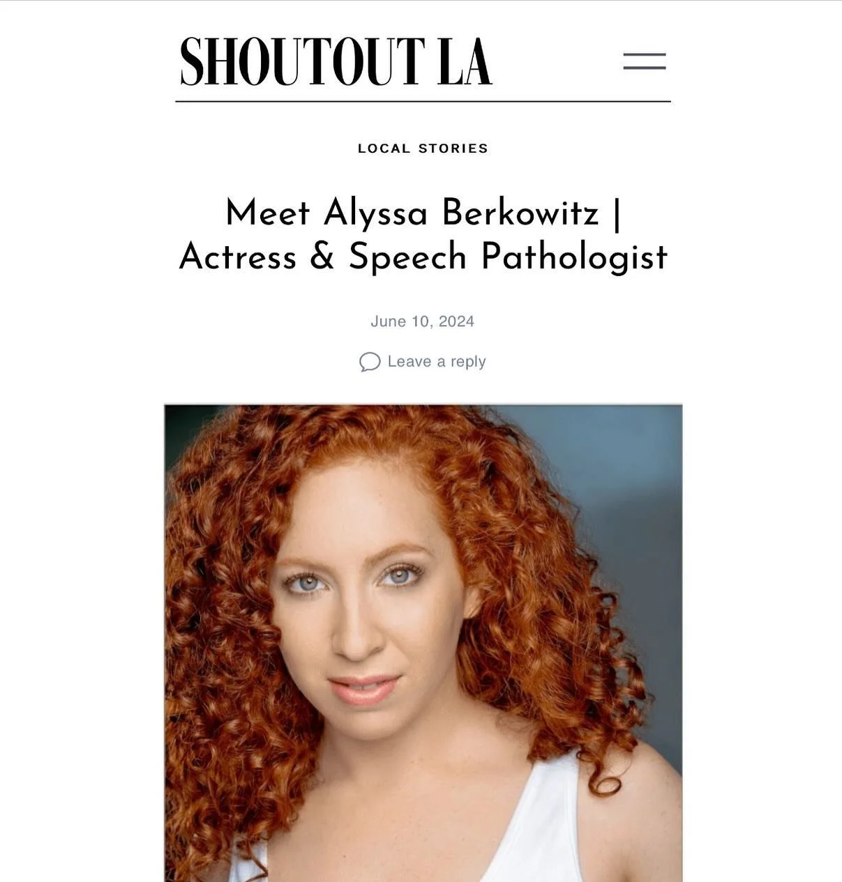 Check out my interview! Thank you @shoutoutlaofficial! 

#actress #actor #actorlife #actors #acting