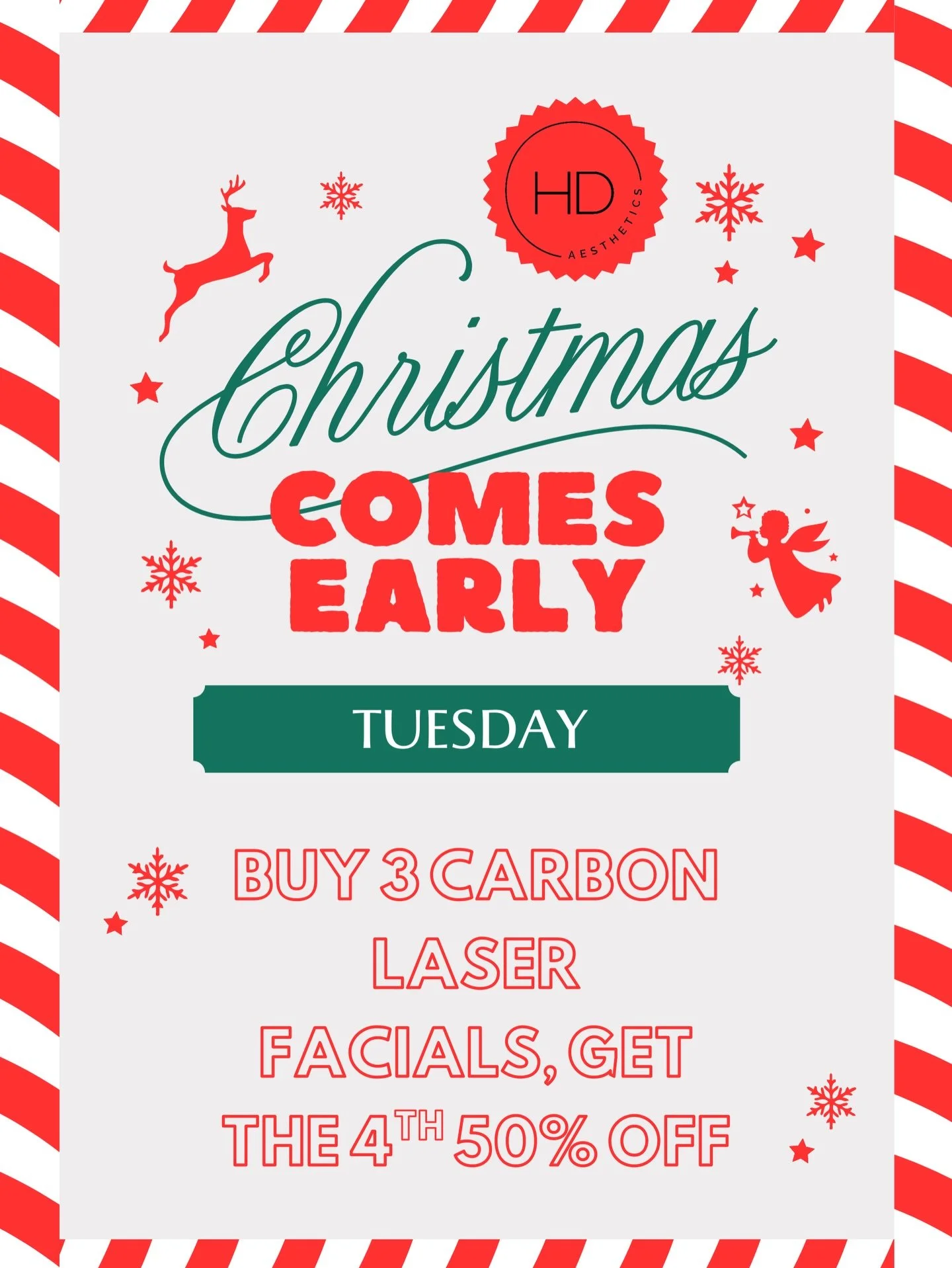 **🎁 Christmas comes early at HD Aesthetics! ✨
Get ready to unwrap exclusive holiday deals on your favorite treatments &amp; products.

🎄 Each day Dec 8&ndash;12 &amp; Dec 15&ndash;19, we&rsquo;ll be revealing a new special you won&rsquo;t want to m