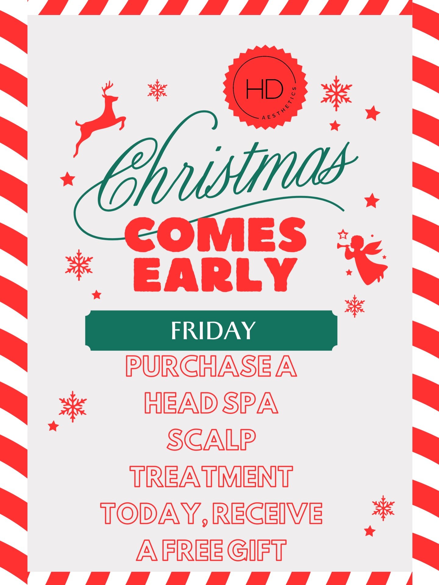 **🎁 Christmas comes early at HD Aesthetics! ✨
Get ready to unwrap exclusive holiday deals on your favorite treatments &amp; products.

🎄 Each day Dec 8&ndash;12 &amp; Dec 15&ndash;19, we&rsquo;ll be revealing a new special you won&rsquo;t want to m