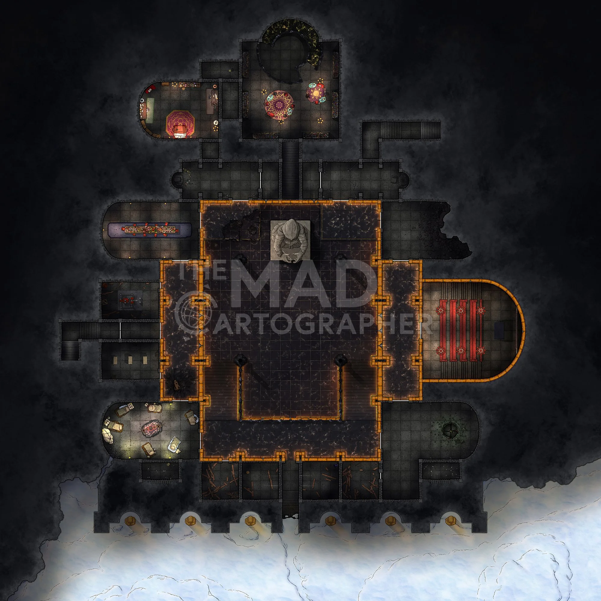 [FREE] THE AMBER TEMPLE | 60x60 | A forgotten vault of forbidden knowledge and imprisoned dark powers. [🌓 Night & Day Variants] [🏨 Multi-floor Map]