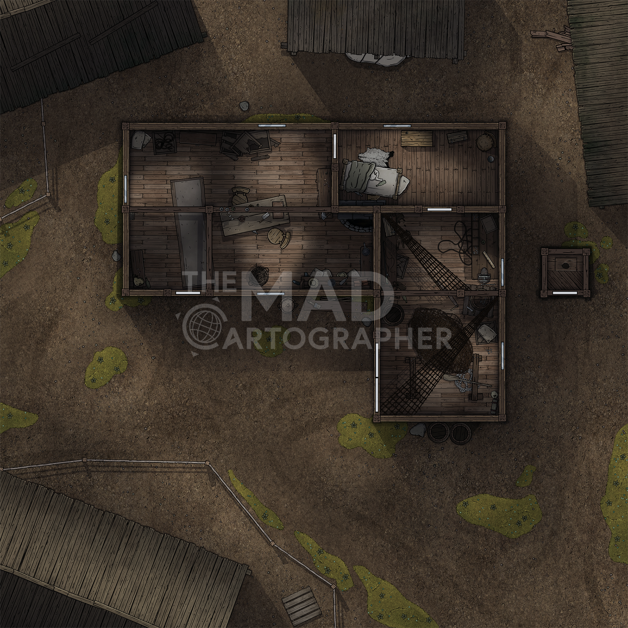 ⭐ BLUTO'S HOME (VALLAKI) | 15x15 | The ramshackle dwelling of a drunken fisherman driven by desperation. [🌓 Night & Day Variants]