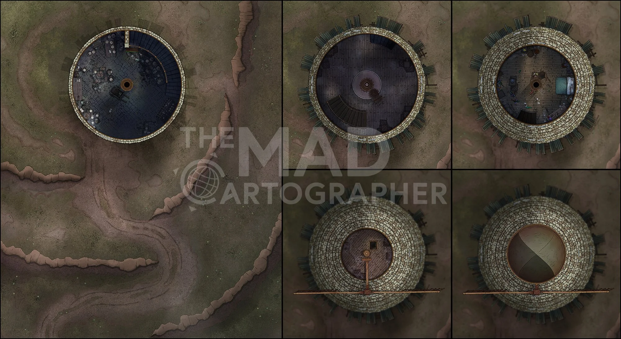 [FREE] THE OLD BONE GRINDER | 44x24 | A decrepit windmill run by sinister hags who turn stolen children into dream pastries. [🌓 Night & Day Variants] [🏨 Multi-floor Map]