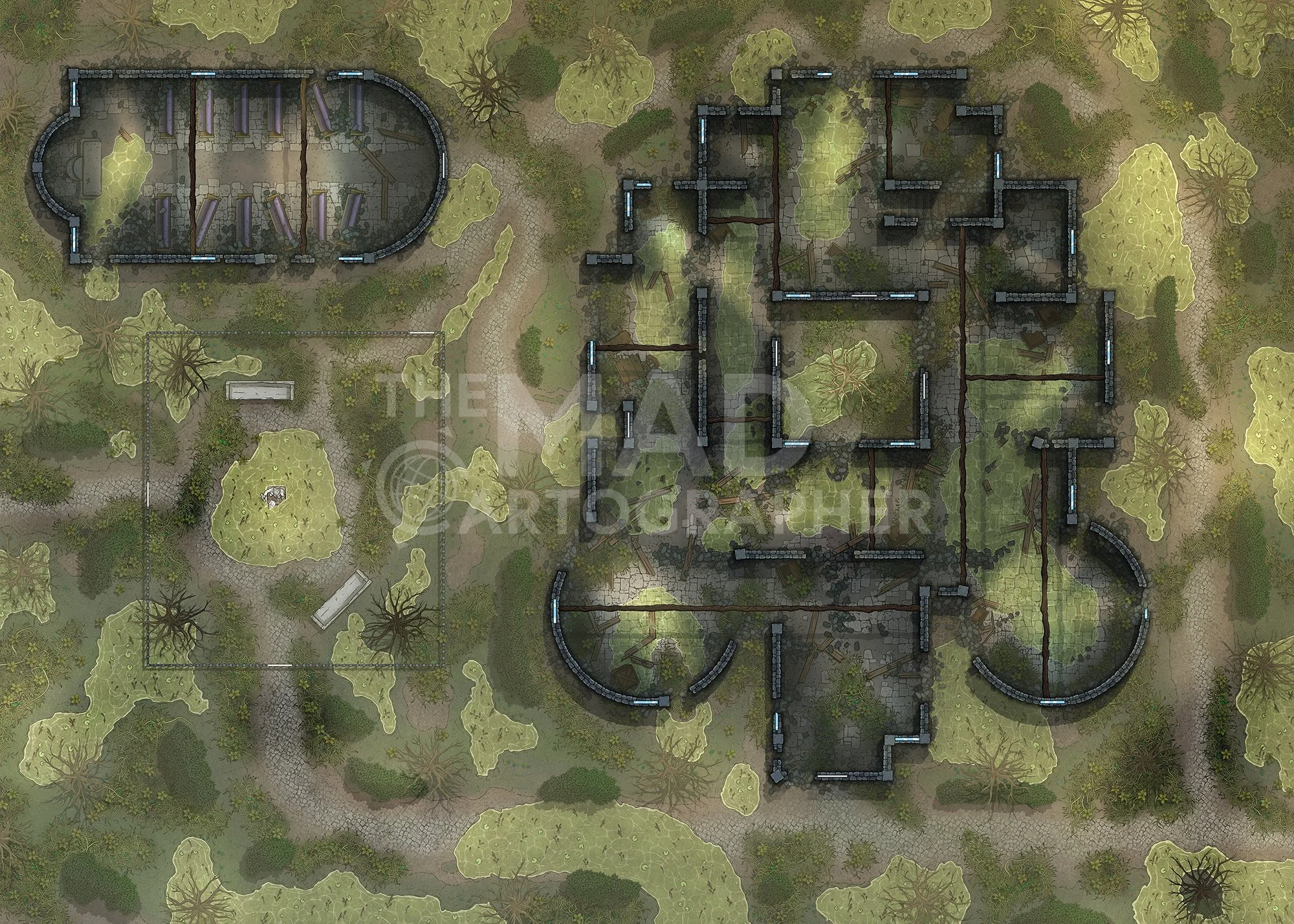 ⭐ ULRICH MANOR (BEREZ) | 35x25 | The decaying estate of a once-prominent family swallowed by tragedy and ruin. [🌓 Night & Day Variants] [🏨 Multi-floor Map]