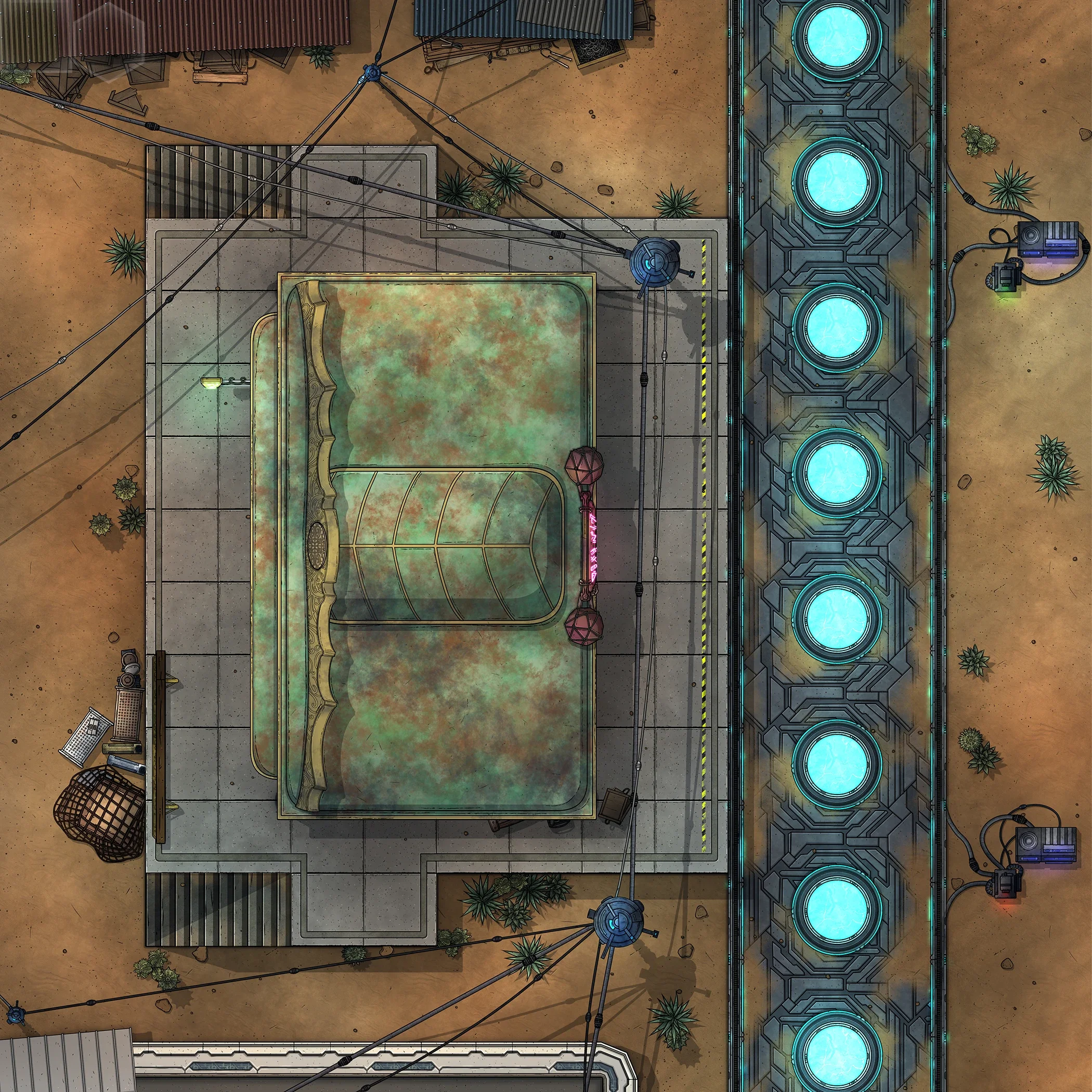 TRAIN PLATFORM | 15x15 | A station where citizens who can't afford a craft can arrive or depart from the settlement via mag-rail. [🪑 Asset Variants]