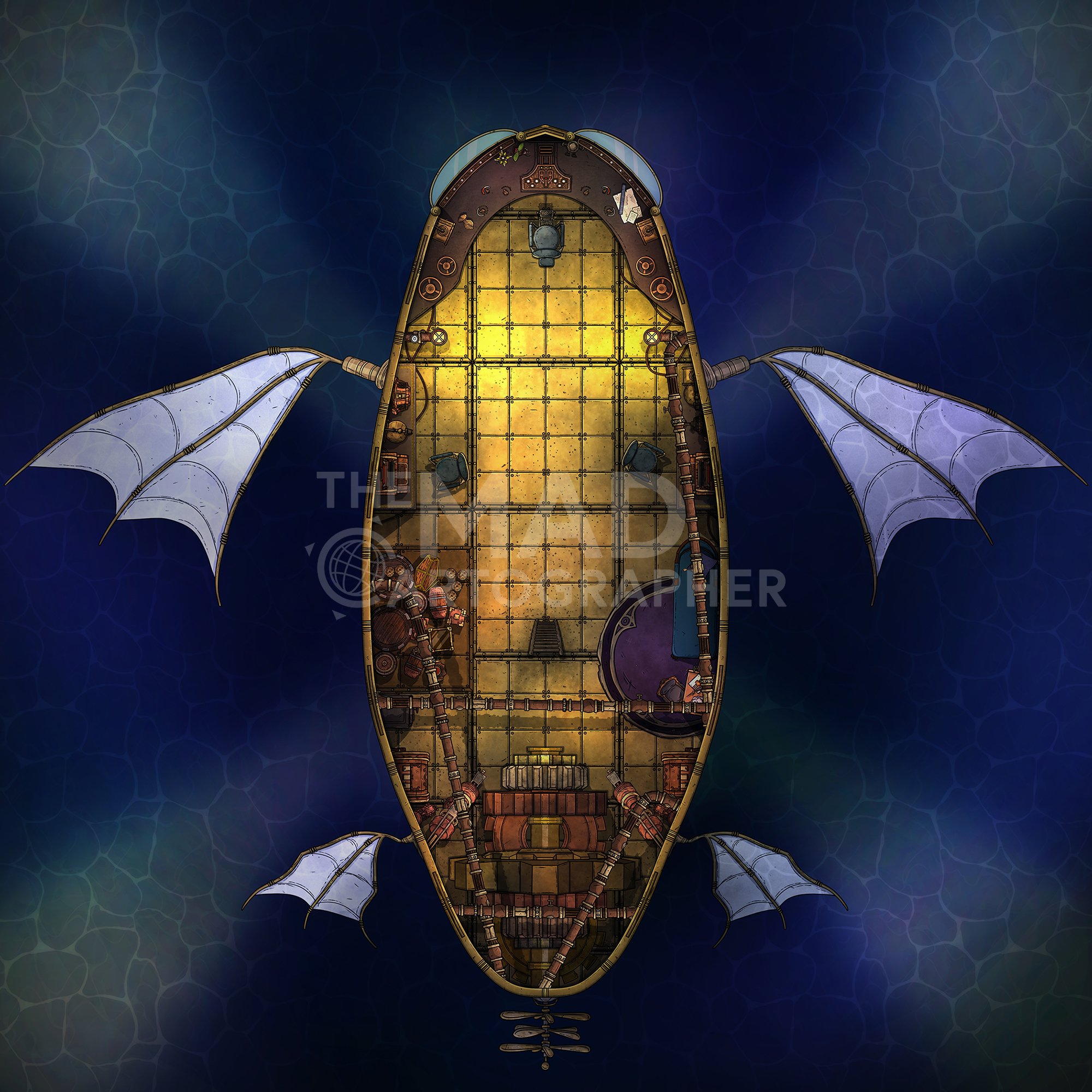 THE NAUTILUS | 15x15 | A wondrous mechanism used to explore the depths beneath the waves. [🏨 Multi-floor Map]