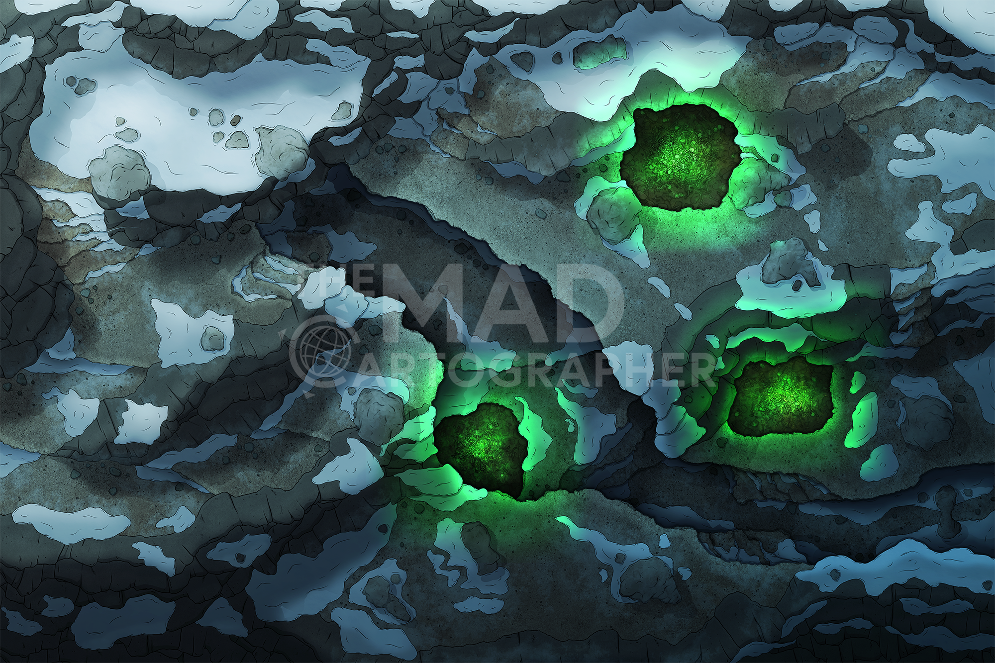 ⭐ TSOLENKA PITS | 30x20 | Eerie mountain pits ready to claim the unwary traveller. [🌓 Night & Day Variants] [🪑 Asset Variants]