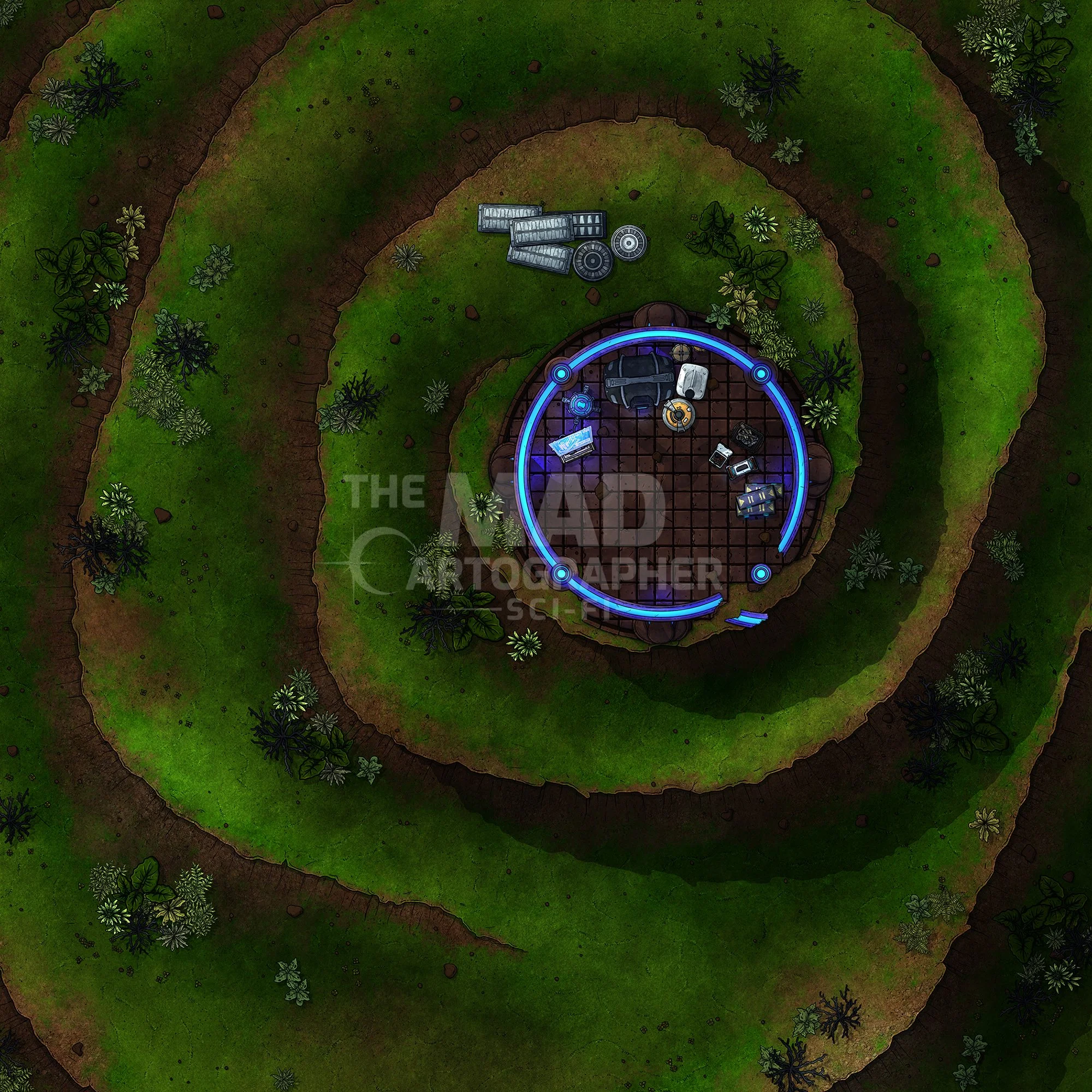 HILLTOP ALTAR | 15x15 | A natural rise holds an old stone structure, the only of its kind that we have found on the planet so far. [🪑 Asset Variants]