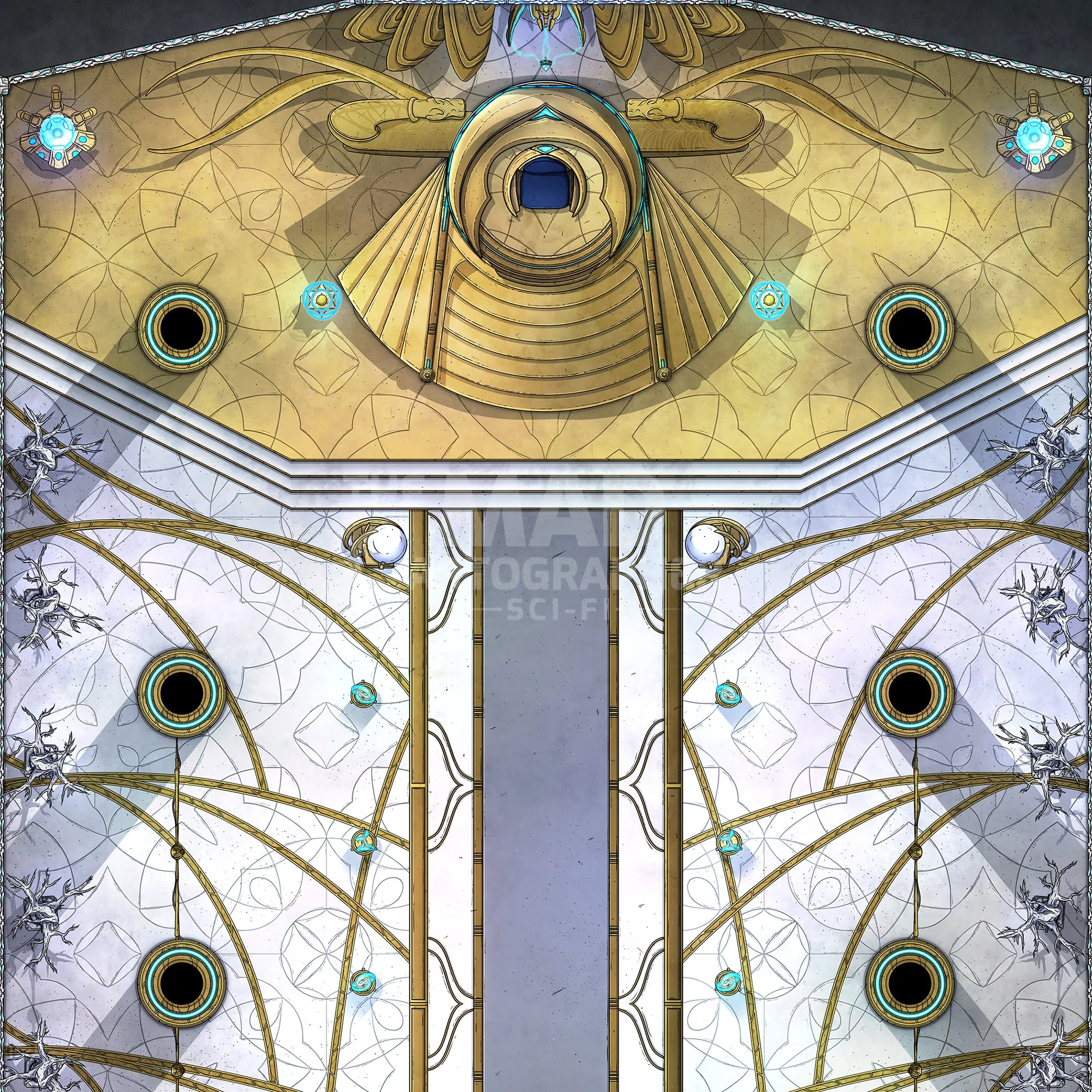 THRONE ROOM | 15x15 | The austere throne and audience chamber of a grand monarch. [🪑 Asset Variants]