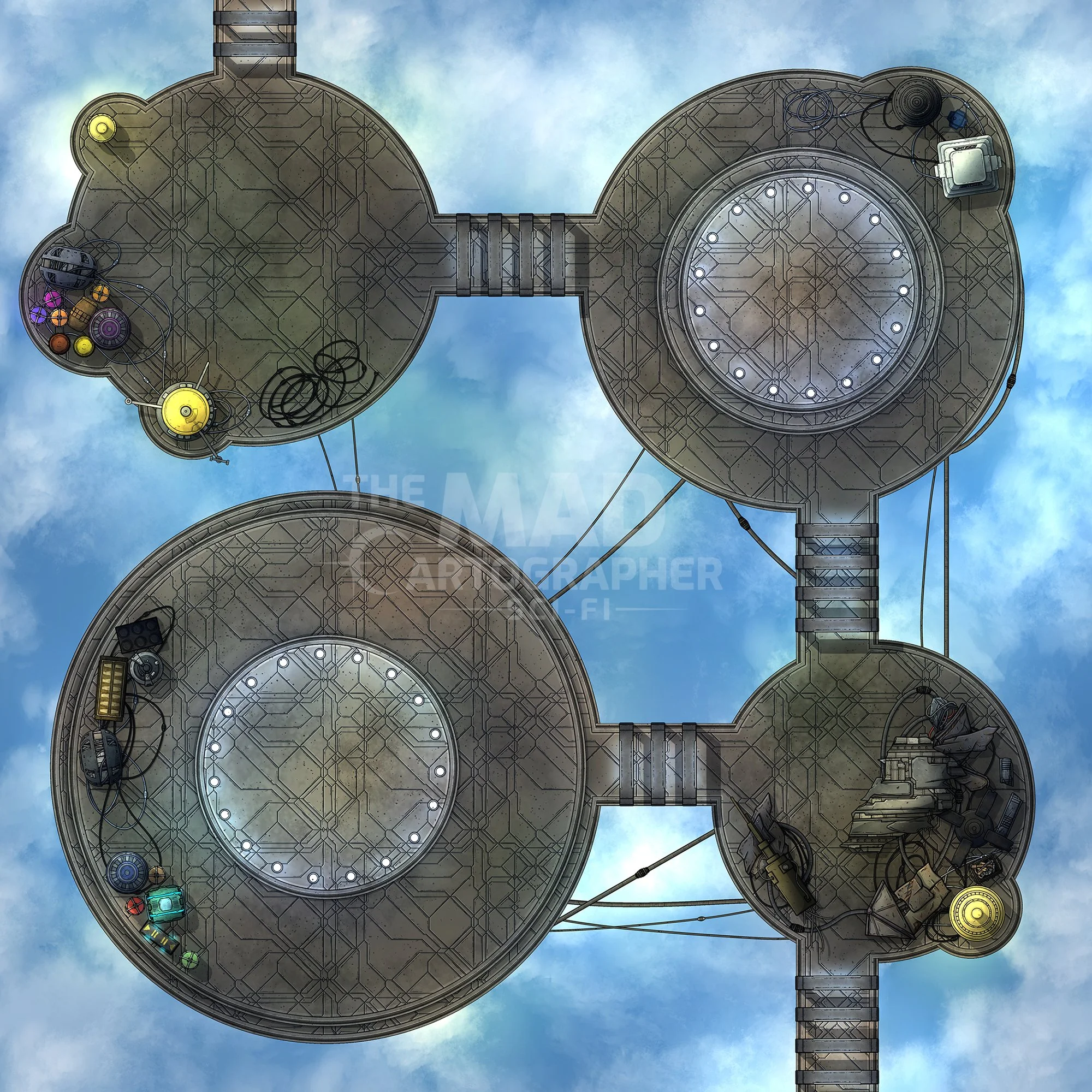 LANDING PLATFORMS | 15x15 | Various craft are able to use these platforms for safe access to the larger facility. [🪑 Asset Variants]