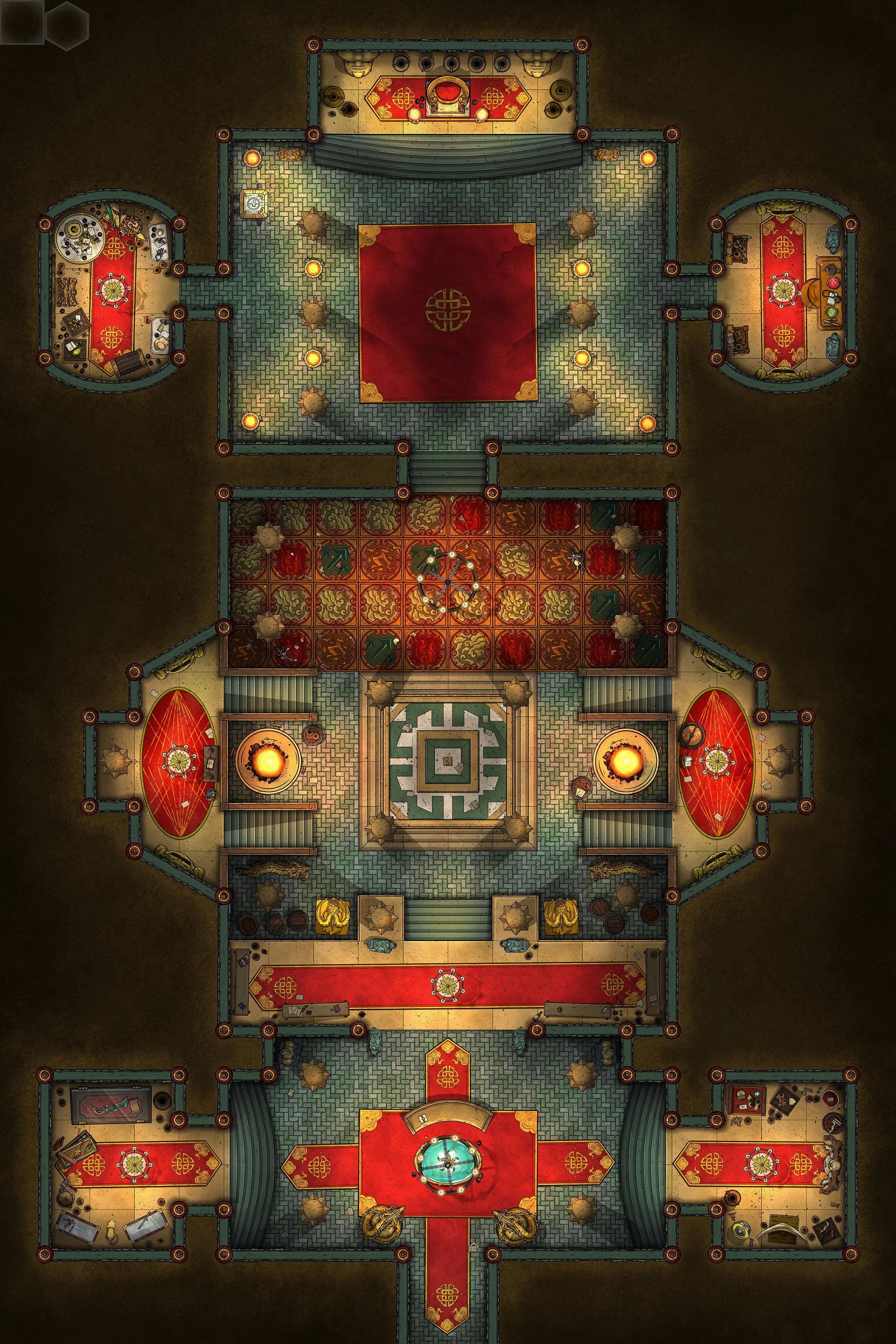 IMPERIAL VAULT | 20x30 | An ancient vault full of treasure and traps, from an opulent bygone age.