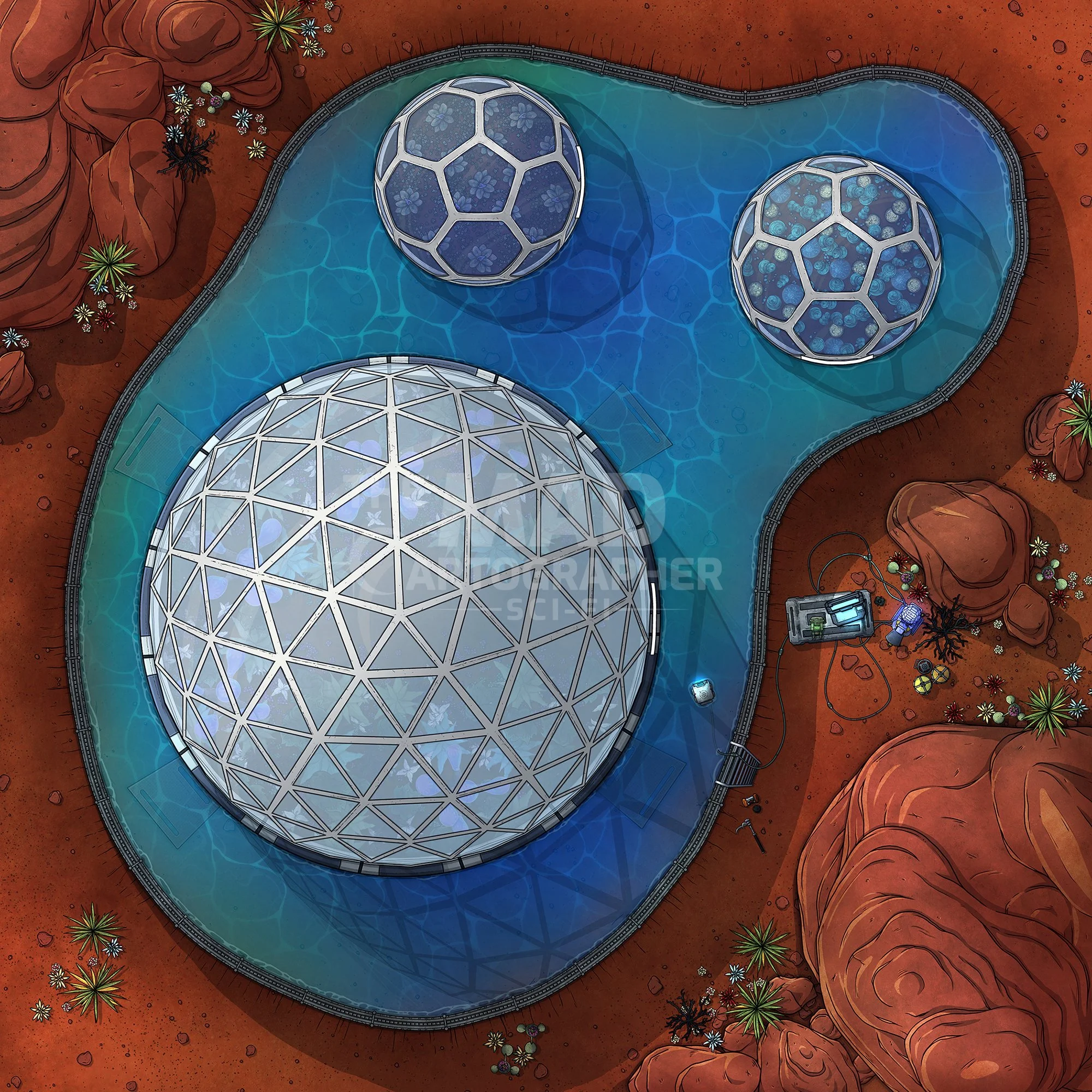 PROJECT OASIS | 15x15 | A rare source of fresh water provides the perfect crop-growing facility for the away team. [🪑 Asset Variants]