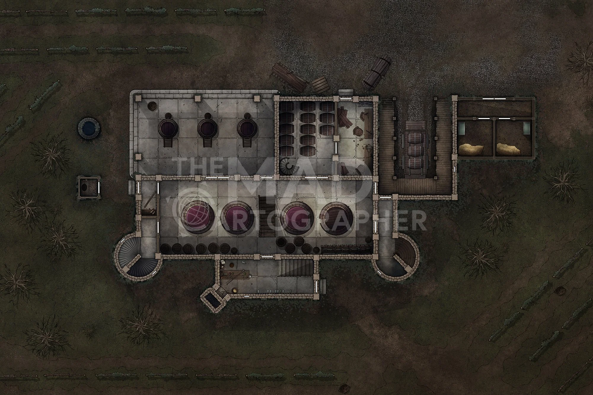 [FREE] WIZARD OF THE WINES | 30x20 | Barovia’s sole winery, besieged by dark forces seeking to choke off hope. [🌓 Night & Day Variants] [🏨 Multi-floor Map]