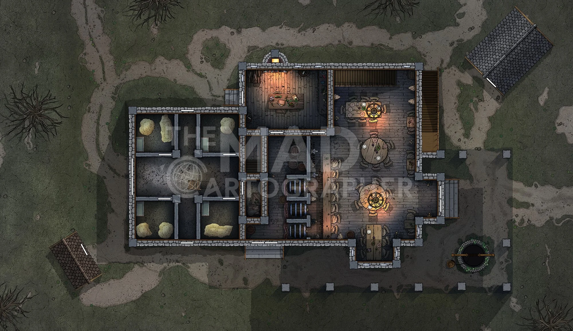 [FREE] BLUE WATER INN | 26x15 | Vallaki’s welcoming tavern, secretly serving as a refuge for allies opposing Strahd. [🌓 Night & Day Variants] [🏨 Multi-floor Map]