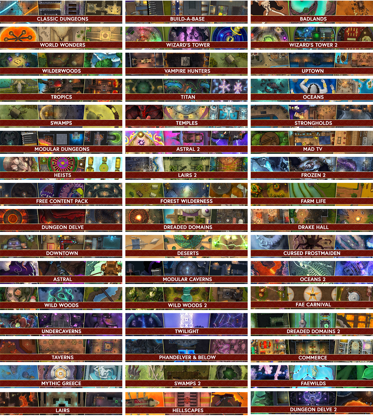 Banners of monthly map themes