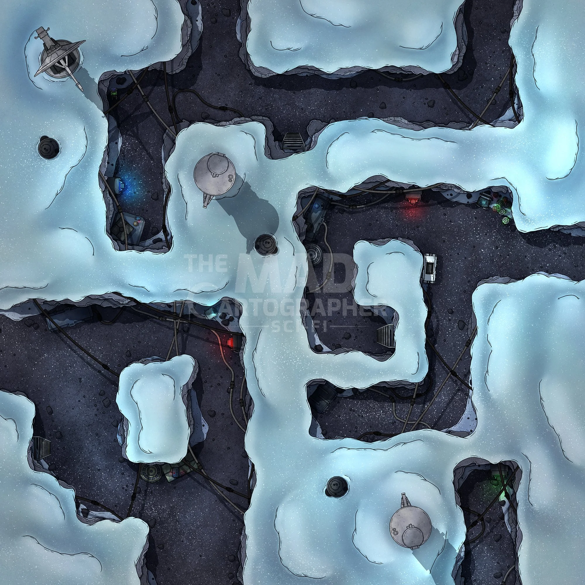 ARCTIC BATTLEFRONT | 15x15 | Trenches separate two warring factions who are both vying for control of this snowfield. [🪑 Asset Variants]