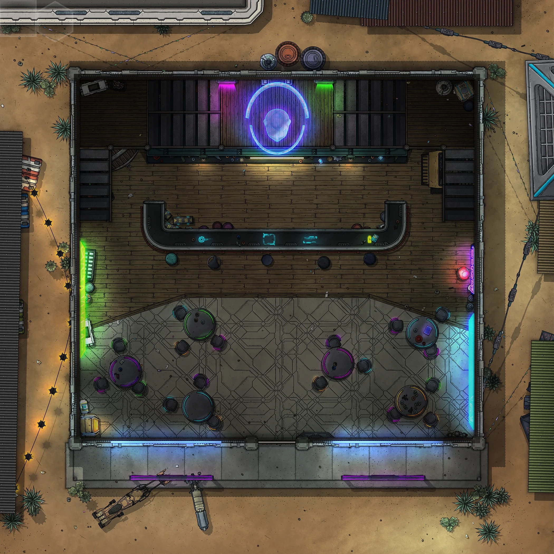 SALOON | 15x15 | A popular watering hole, where gossip and bounties are exchanged. [🪑 Asset Variants] [🏨 Multi-floor Map]