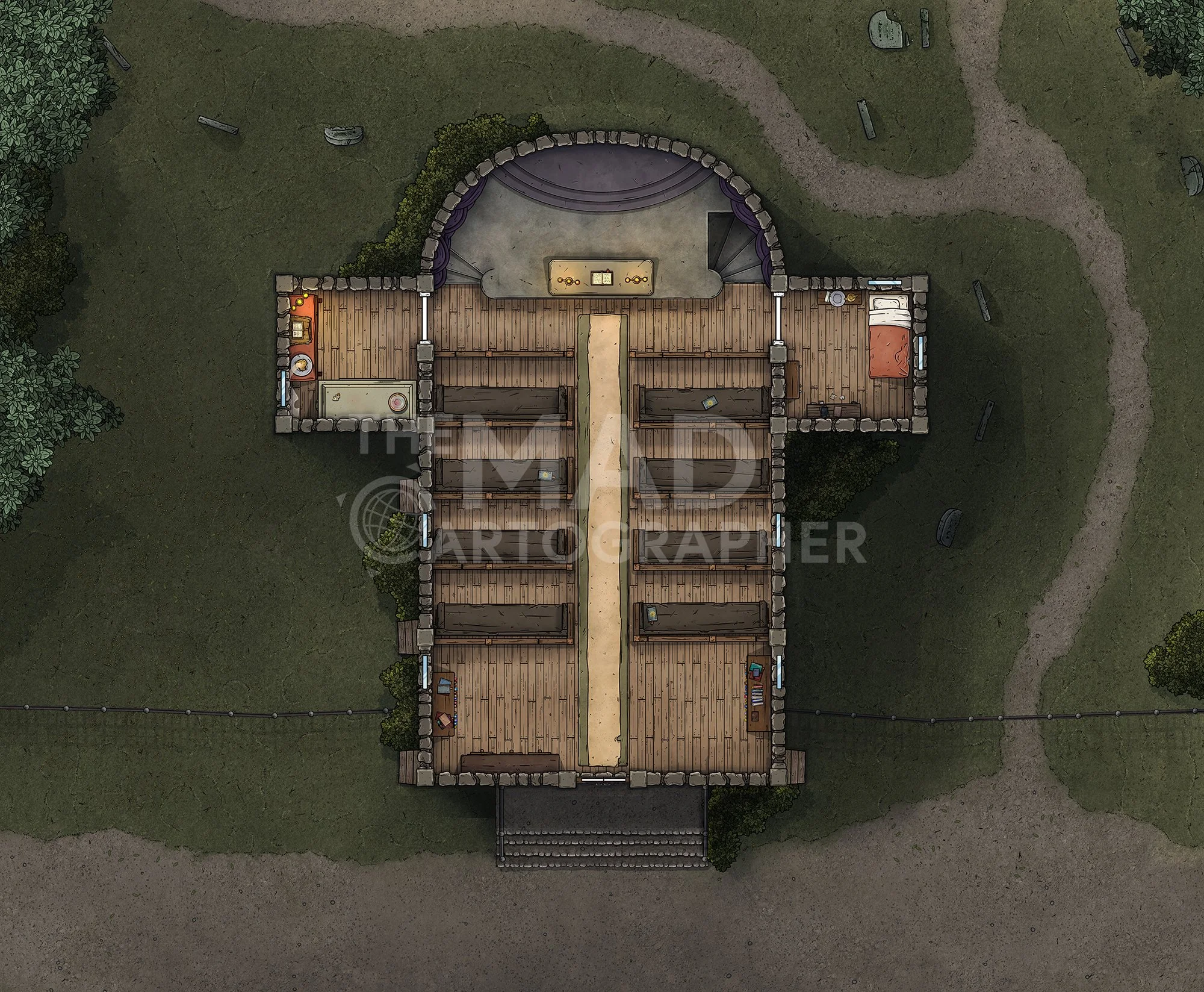 ⭐ CHURCH OF SAINT ANDRAL (VALLAKI) | 17x14 | Vallaki’s spiritual heart, protected by sacred relics and fragile faith. [🌓 Night & Day Variants] [🏨 Multi-floor Map] [🪑 Asset Variants]