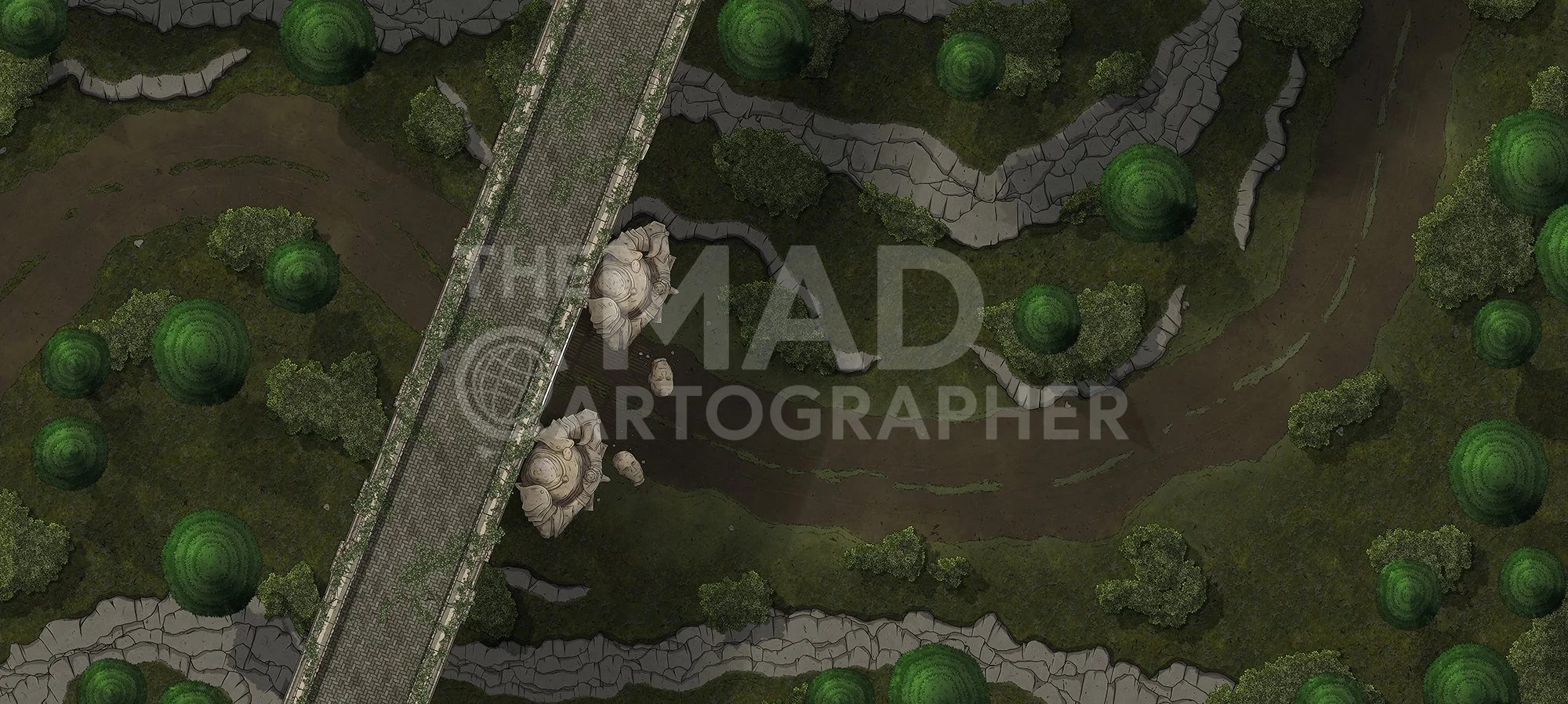 ⭐ EAST GATE | 49x22 | One of Barovia’s towering iron gates, looming silently over the wilderness. [🌓 Night & Day Variants] [🏨 Multi-floor Map]