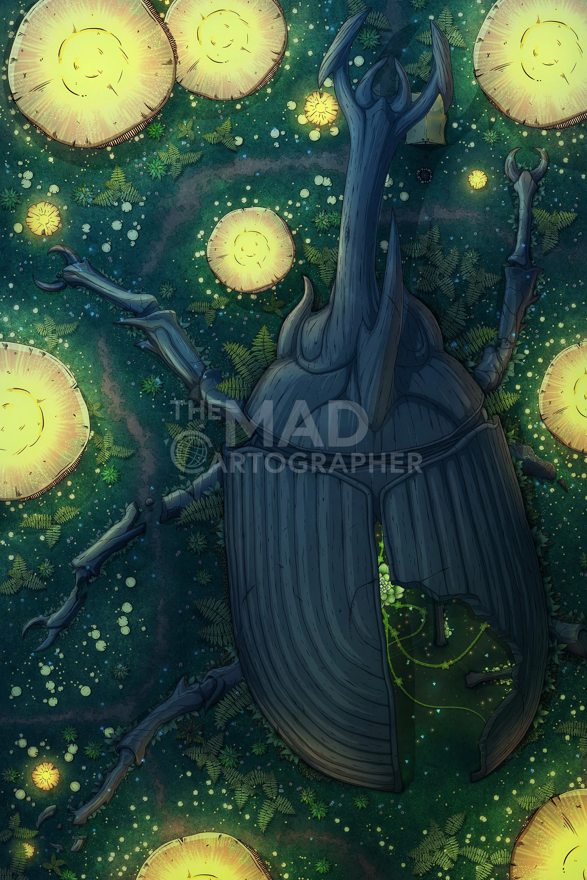 HOLLOW VESSEL | 20x30 | An enormous shell provides a refuge for druidic magic. [🌓 Night & Day Variants]