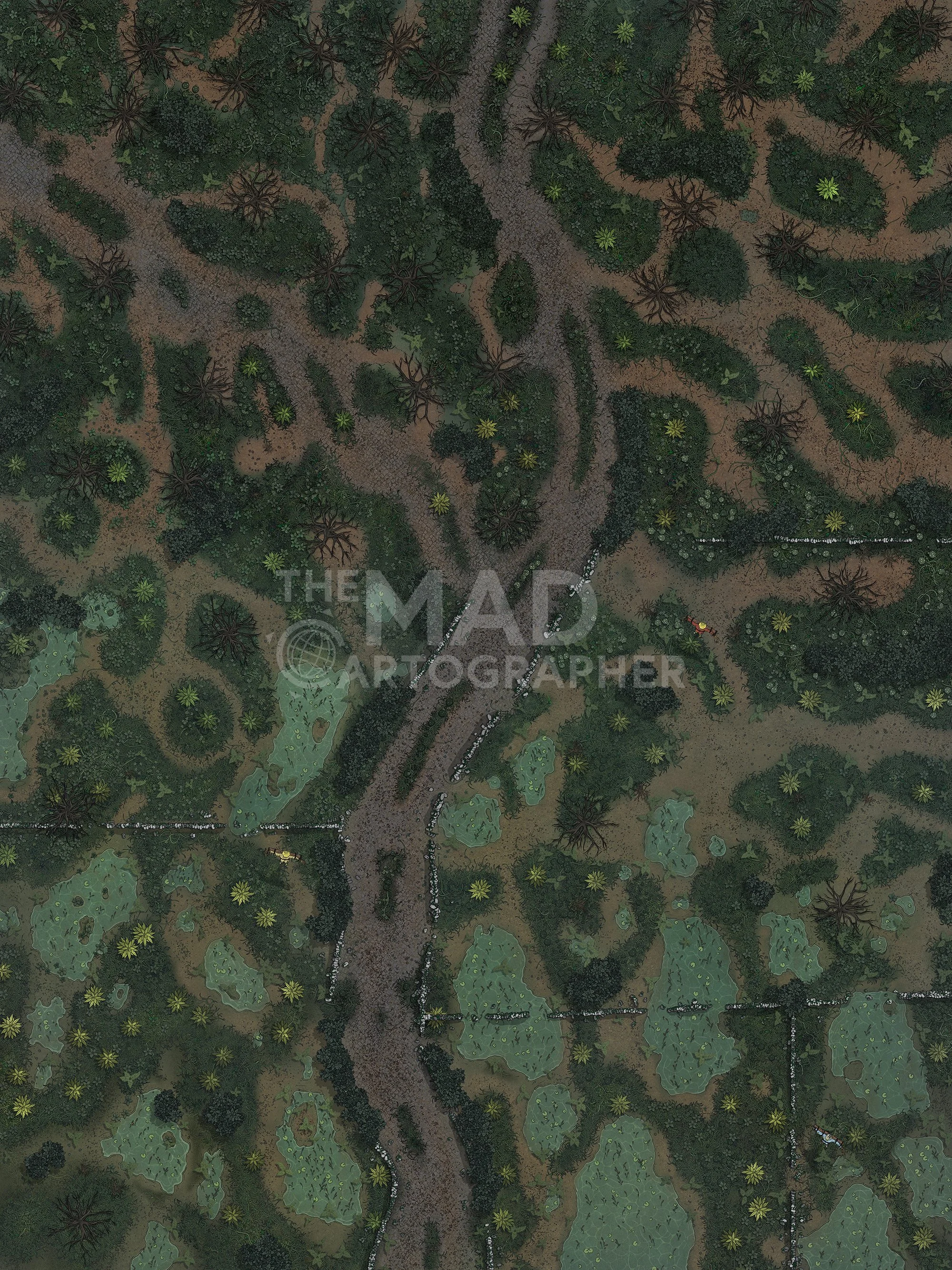 ⭐ BEREZ APPROACH | 30x40 | A flooded road leading into a cursed swamp. [🌓 Night & Day Variants]